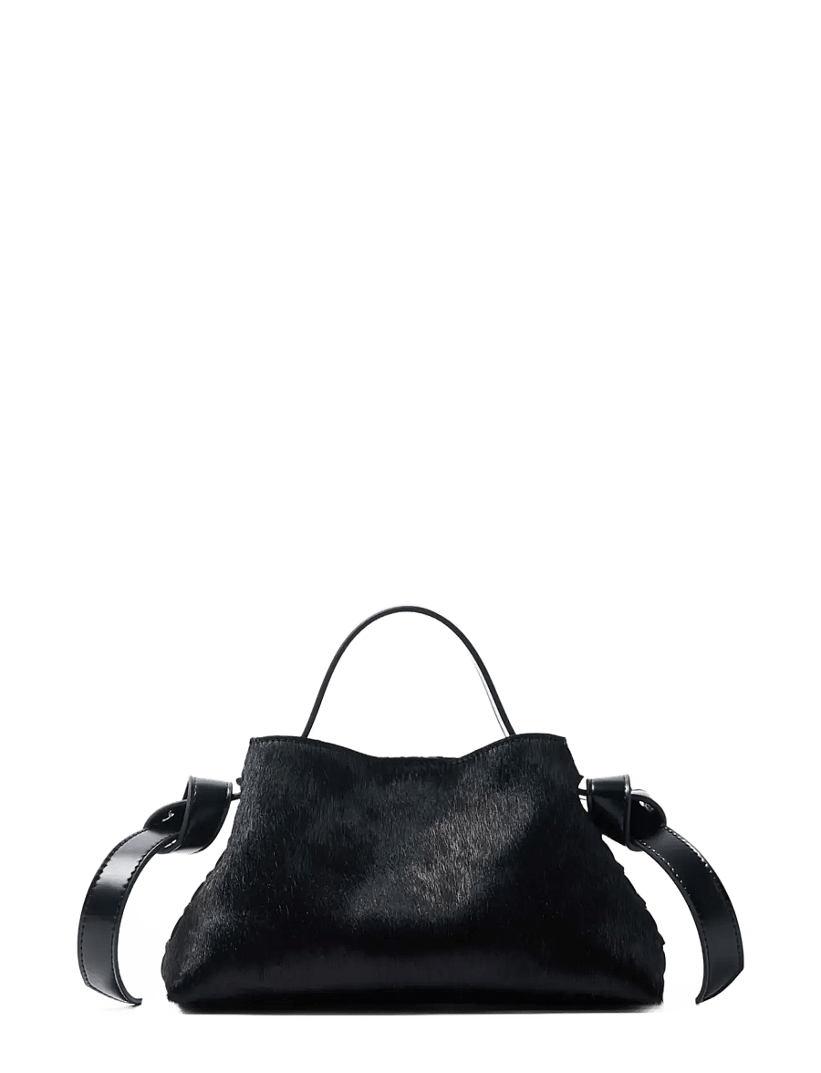 Selected - SLFSTELLA MINI COW BAG - handbags - black - 1