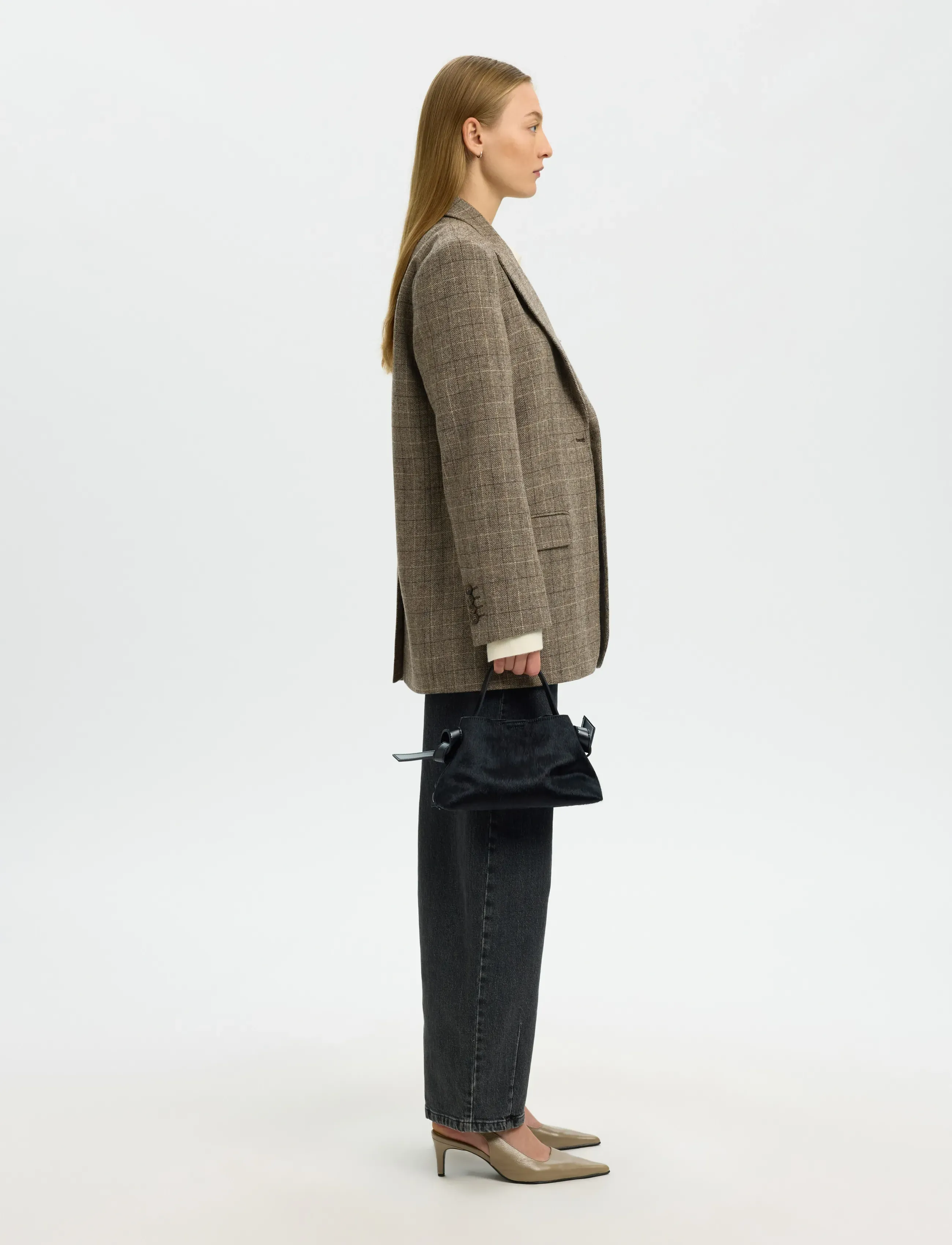 Selected - SLFSTELLA MINI COW BAG - håndtasker - black - 2