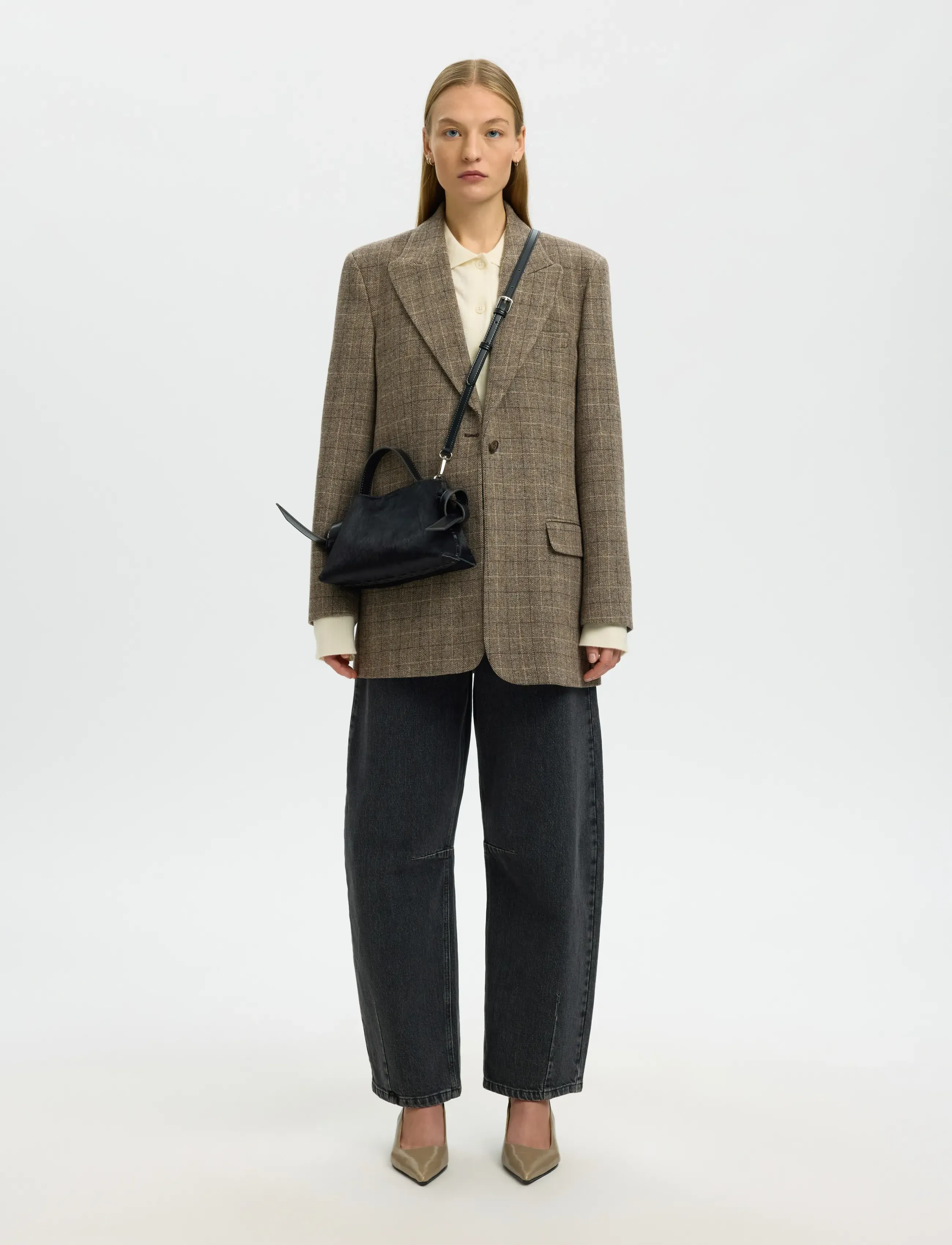 Selected - SLFSTELLA MINI COW BAG - håndtasker - black - 3