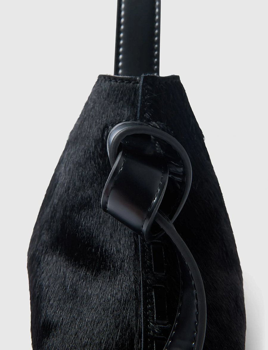 Selected - SLFSTELLA MINI COW BAG - handbags - black - 4