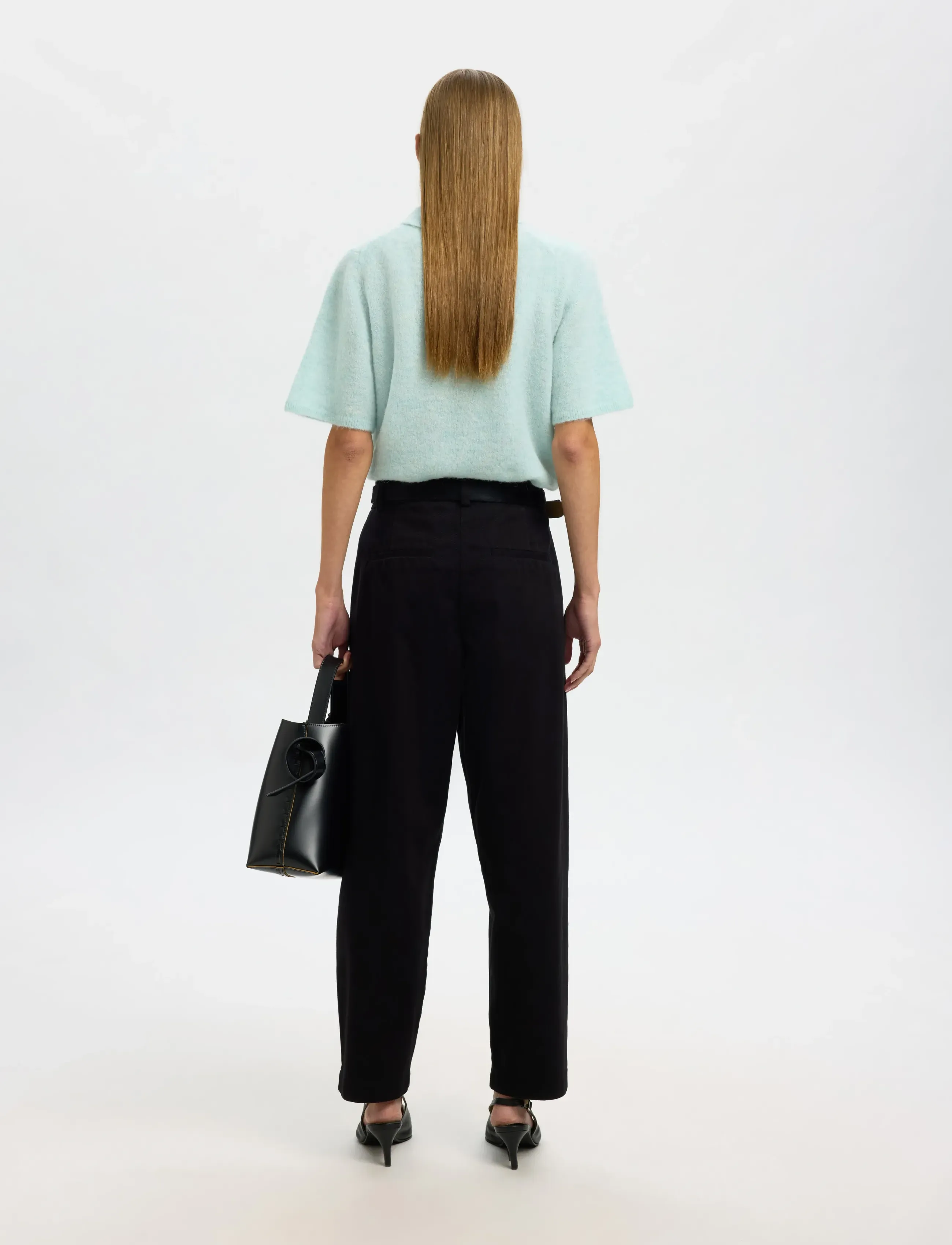 Selected - SLFSIA RAS 2/4 KNIT KEY HOLE COLLAR NECK - pulls - blue glow - 2