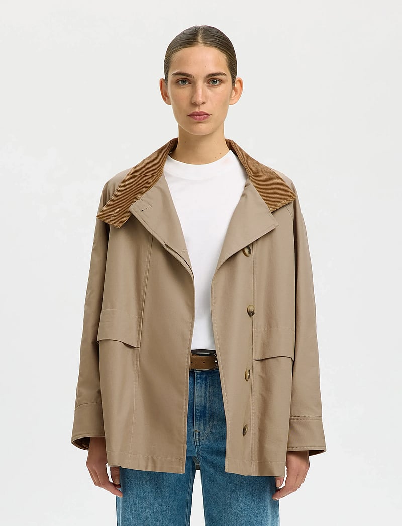Selected - SLFKYLIE JACKET #S - frühlingsjacken - weathered teak - 0