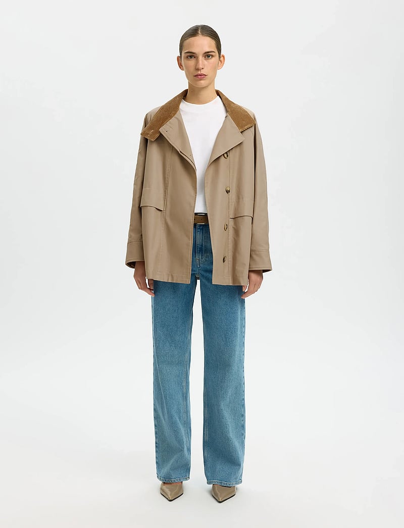 Selected - SLFKYLIE JACKET #S - frühlingsjacken - weathered teak - 4