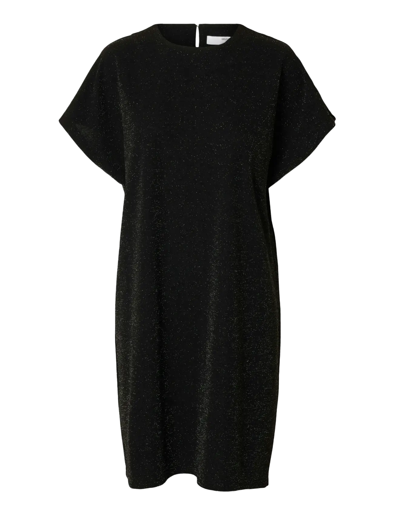 Selected SLFOVERSIZED SANDRA SS SHORT DRESS - T-kreklu kleitas - BLACK / black