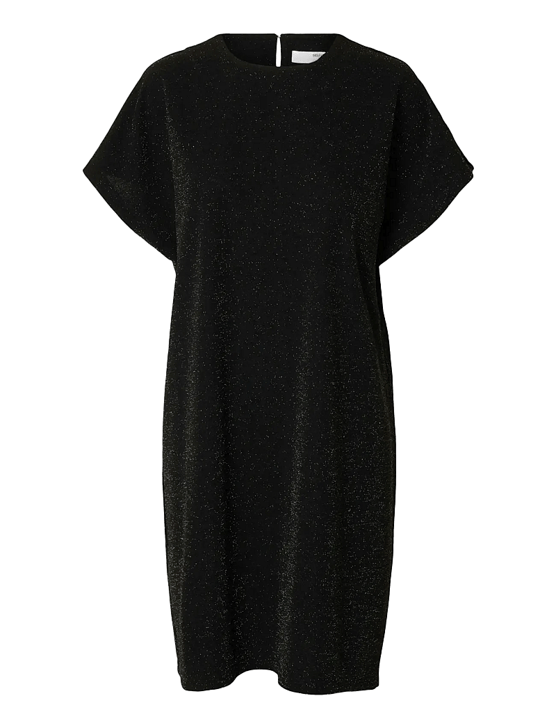 Selected - SLFOVERSIZED SANDRA SS SHORT DRESS - t-shirtkjoler - black - 1