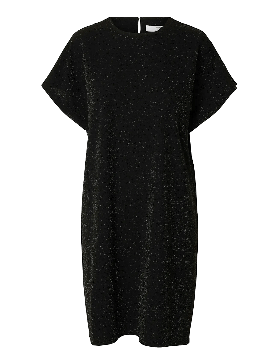 Selected - SLFOVERSIZED SANDRA SS SHORT DRESS - t-särkkleidid - black - 1