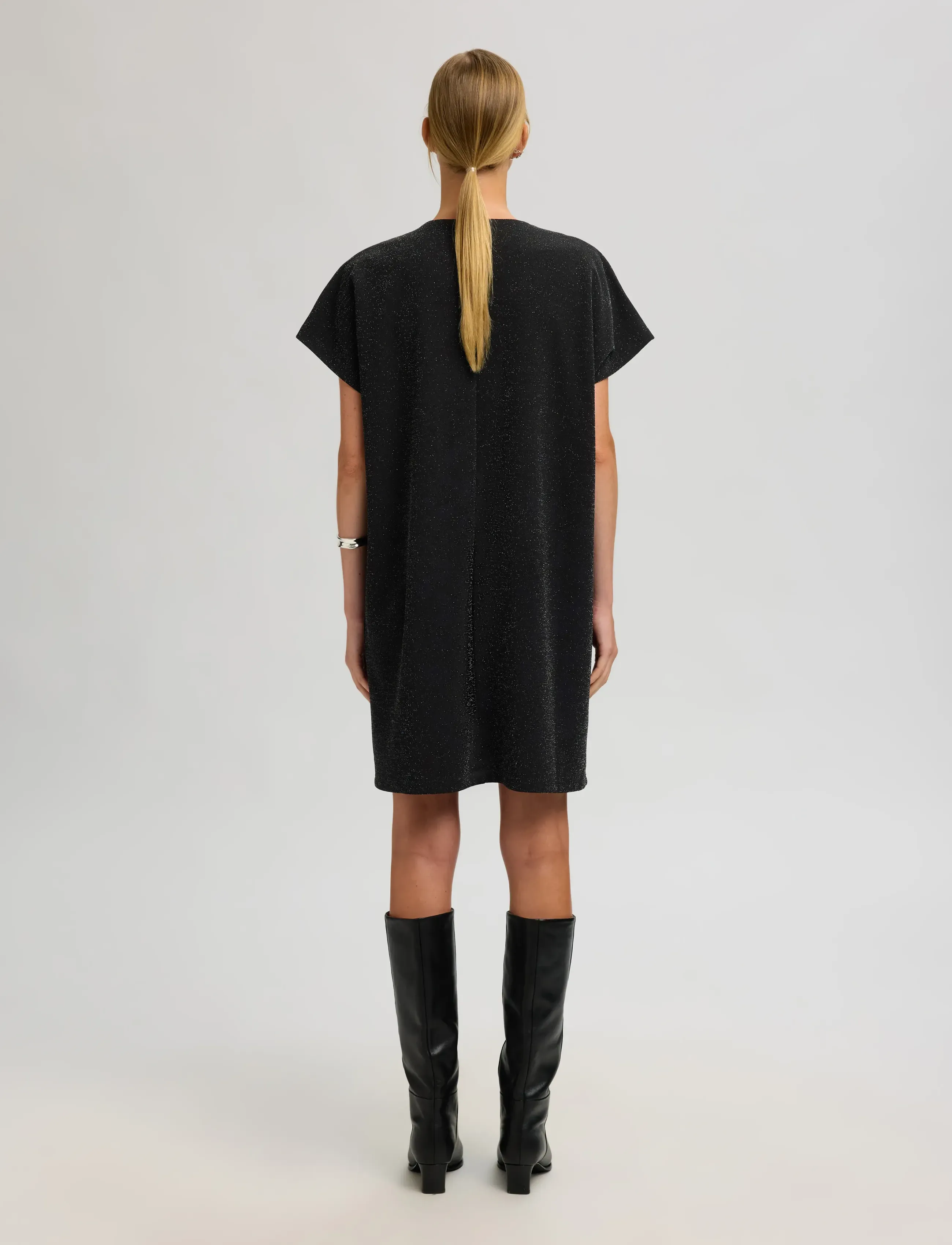 Selected - SLFOVERSIZED SANDRA SS SHORT DRESS - t-shirt-kleider - black - 2
