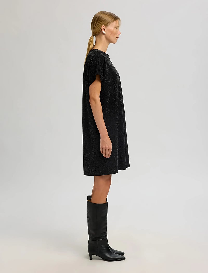 Selected - SLFOVERSIZED SANDRA SS SHORT DRESS - t-shirtkjoler - black - 5