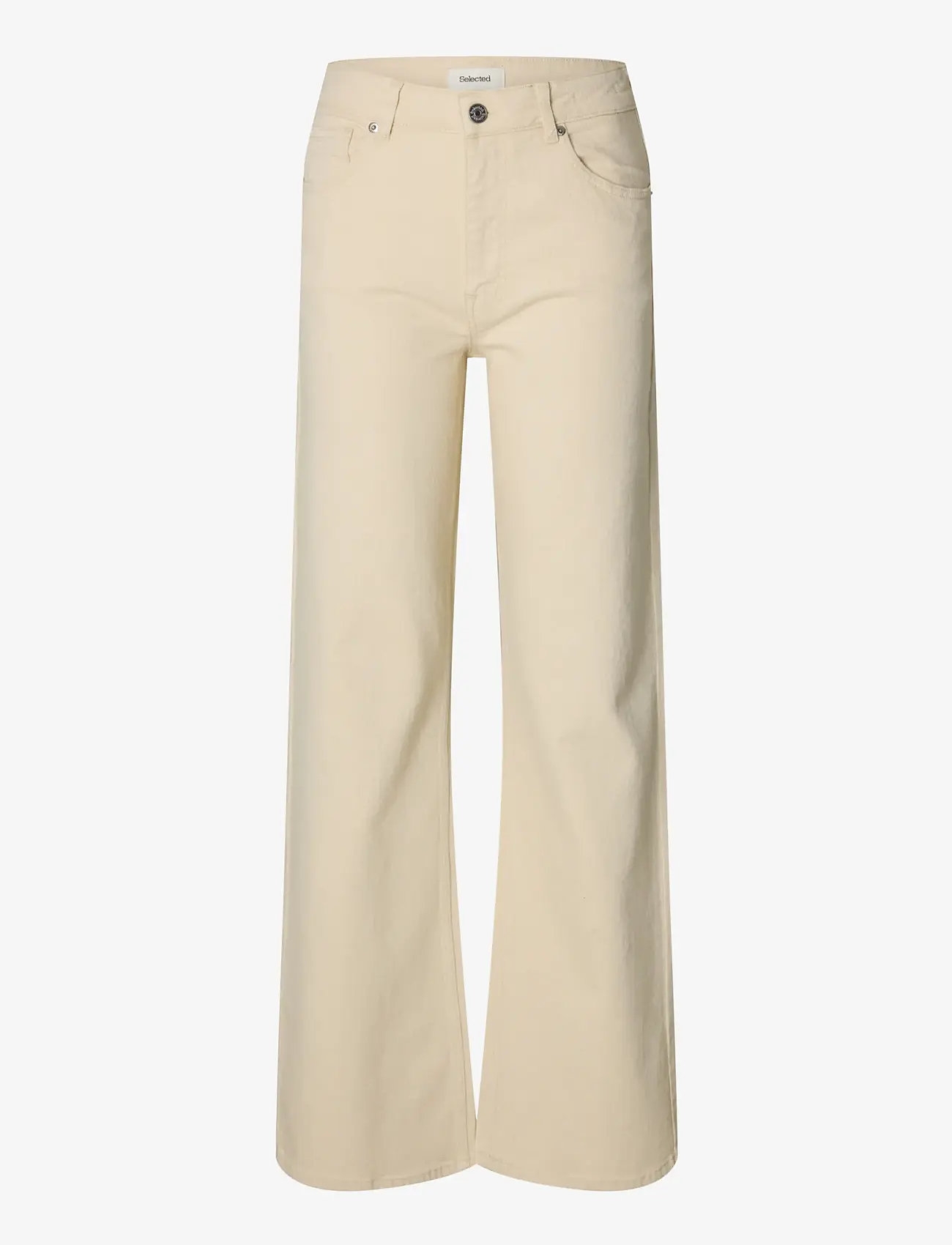 Selected - SLFWIDE BEA-KORI ECRU 609 HW JEANS NOOS - vida jeans - ecru - 1