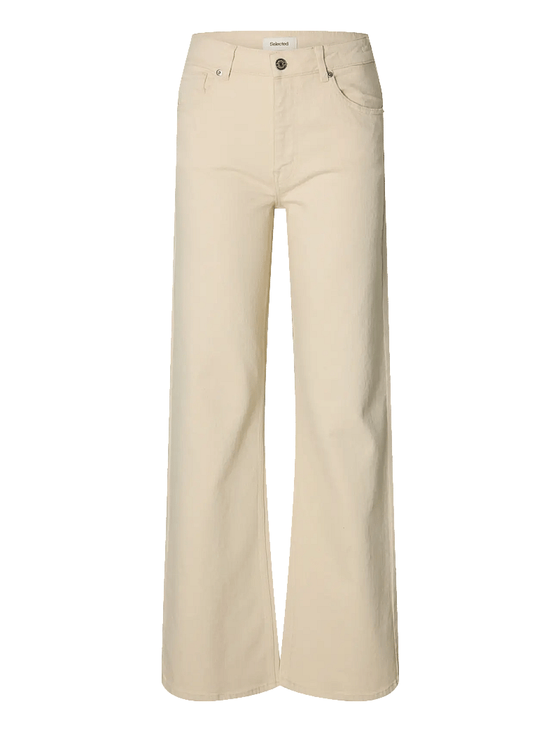 Selected - SLFWIDE BEA-KORI ECRU 609 HW JEANS NOOS - vida jeans - ecru - 1