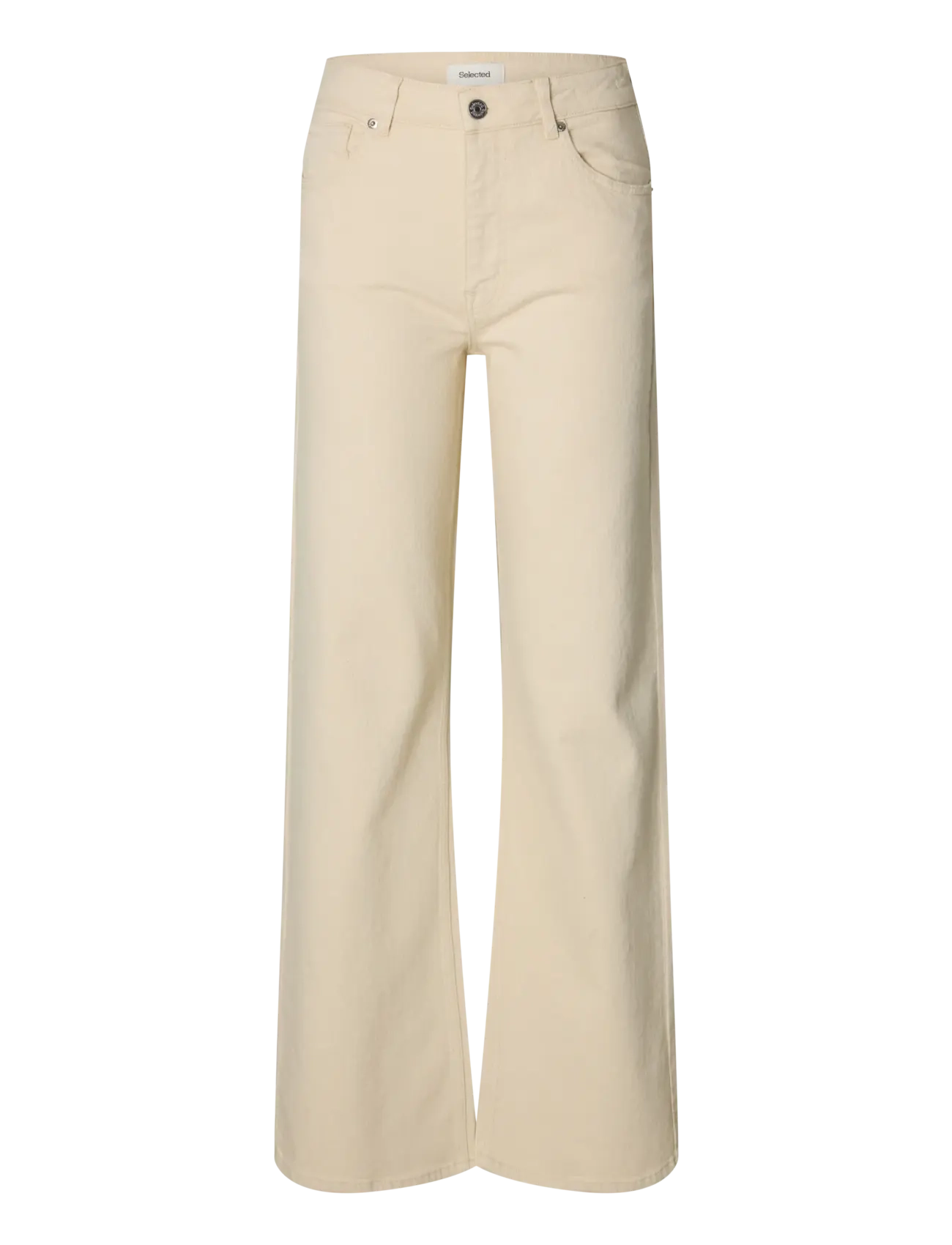 Selected SLWWIDE BEA-KORI ECRU 609 HW JEANS NOOS - Jeans - ECRU / cream