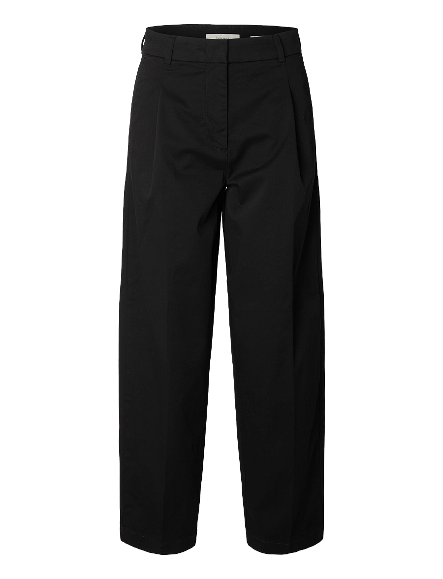 Selected - SLWBARREL MILLE HW PANT NOOS - hosen mit geradem bein - black - 0