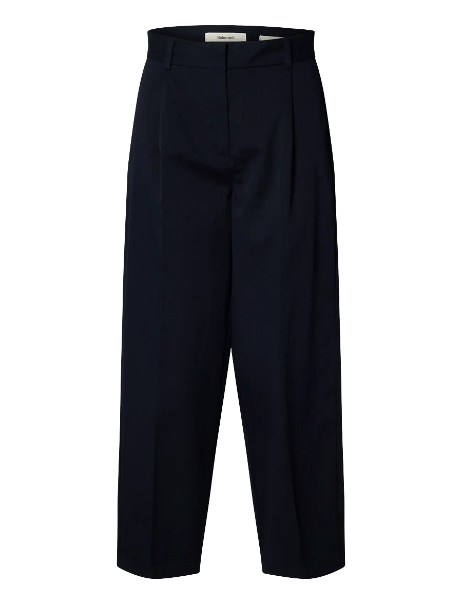 Selected - SLWBARREL MILLE HW PANT NOOS - hosen mit geradem bein - dark sapphire - 1