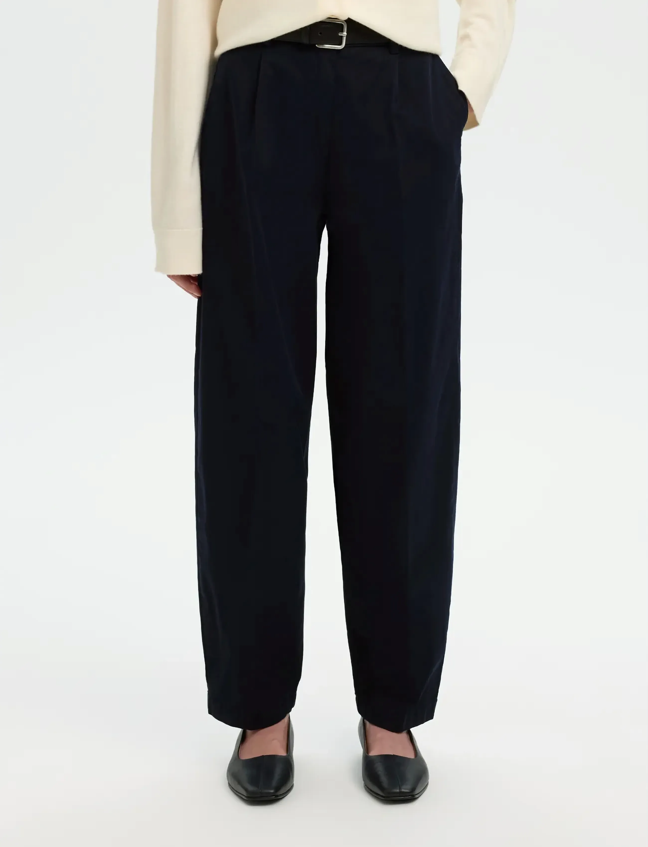 Selected SLWBARREL MILLE HW PANT NOOS - Hosen - DARK SAPPHIRE / navy