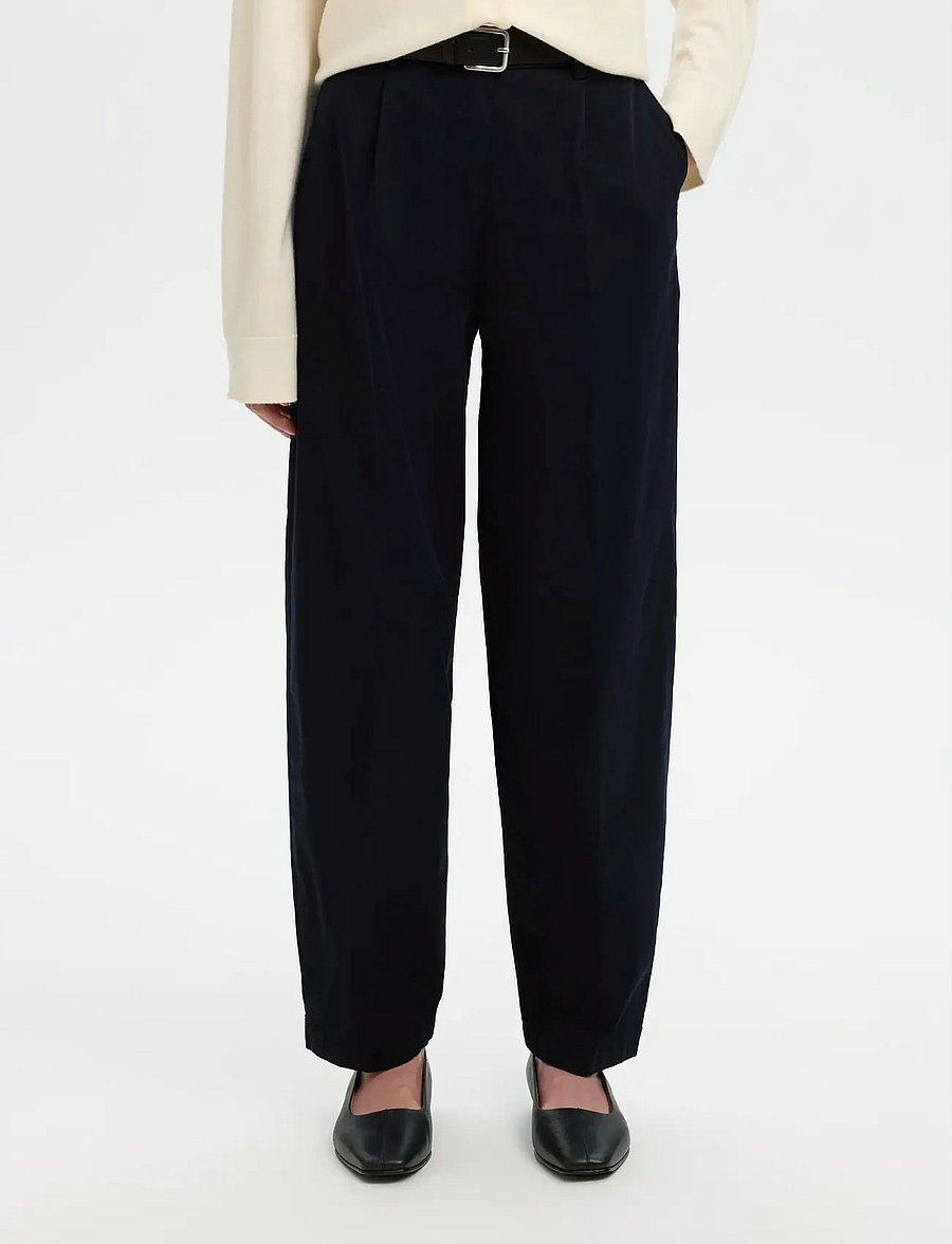 Selected - SLWBARREL MILLE HW PANT NOOS - hosen mit geradem bein - dark sapphire - 0