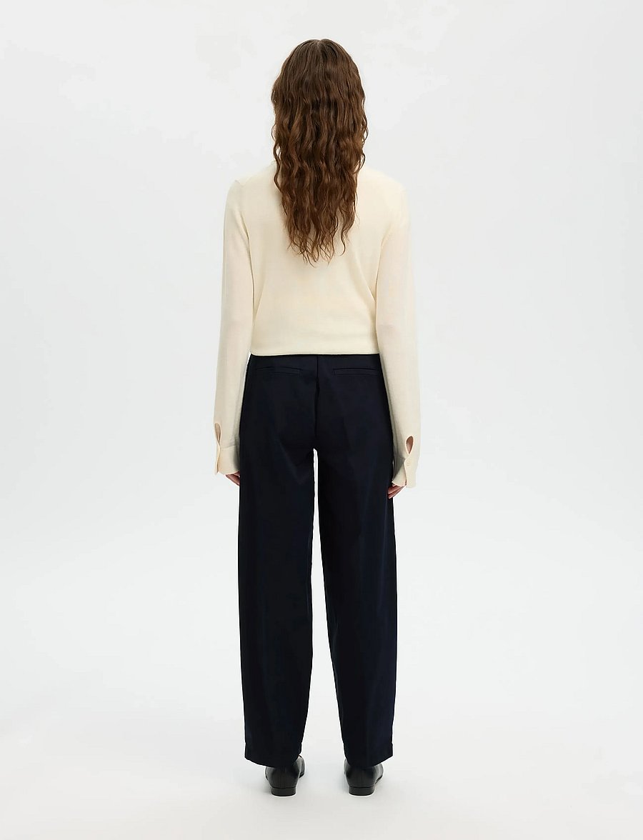 Selected - SLWBARREL MILLE HW PANT NOOS - hosen mit geradem bein - dark sapphire - 2