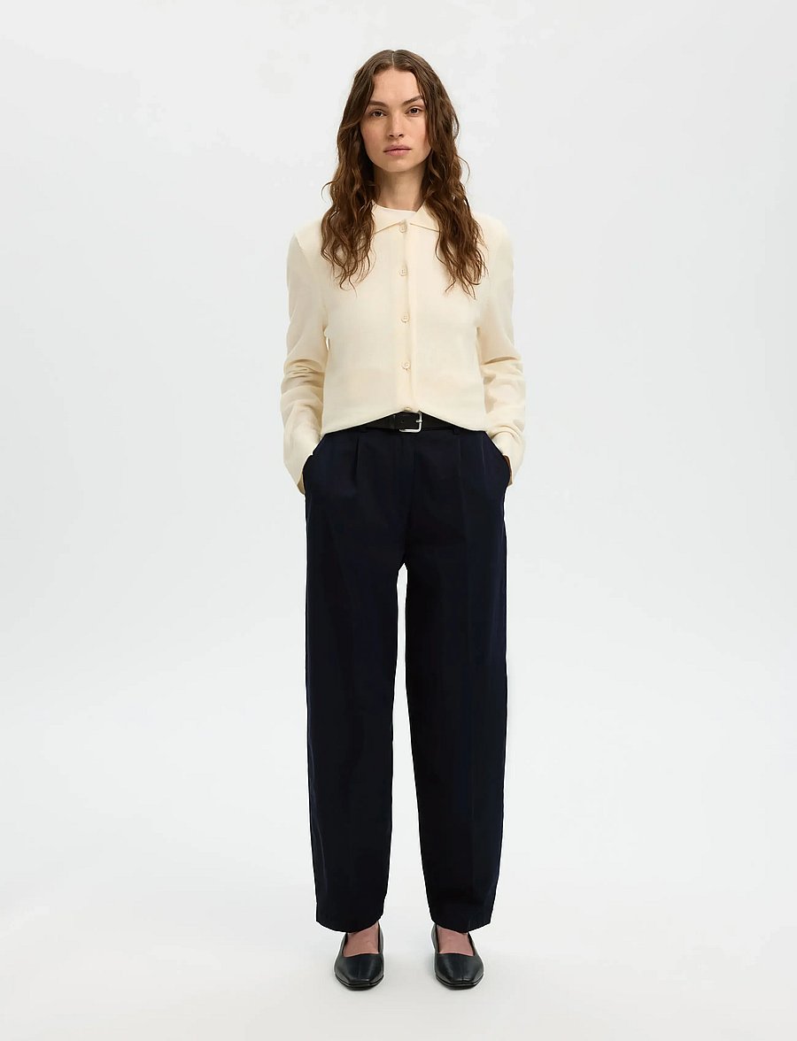 Selected - SLWBARREL MILLE HW PANT NOOS - hosen mit geradem bein - dark sapphire - 3