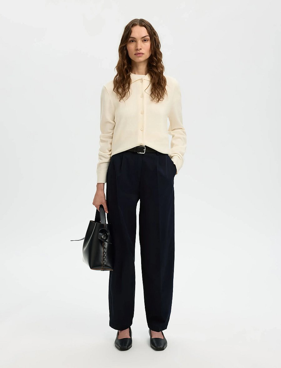 Selected - SLWBARREL MILLE HW PANT NOOS - hosen mit geradem bein - dark sapphire - 5