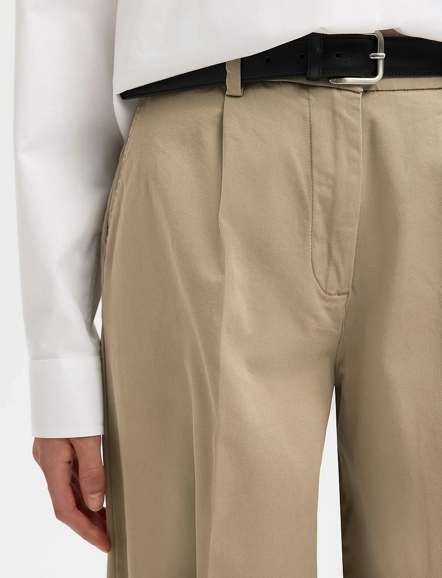 Selected - SLWBARREL MILLE HW PANT NOOS - hosen mit geradem bein - greige - 4