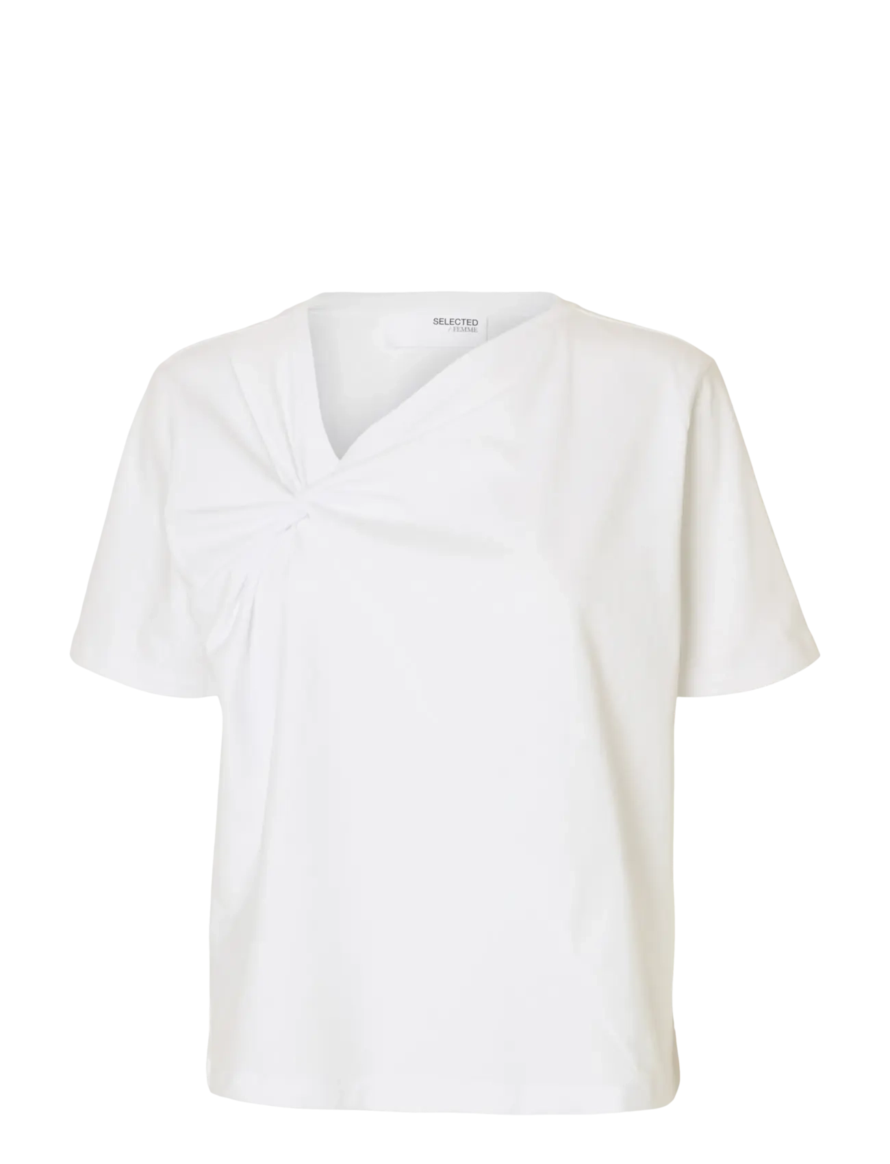 SELECTED Slfmila Twisted Ss Tee Weiß - S - Damen