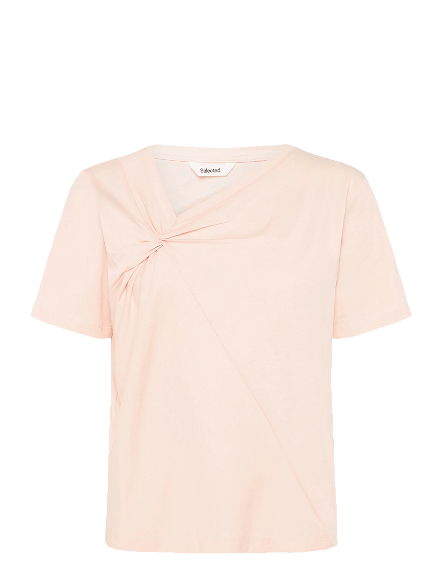 Selected - SLFMILA TWISTED SS TEE - t-shirts - pale dogwood - 1