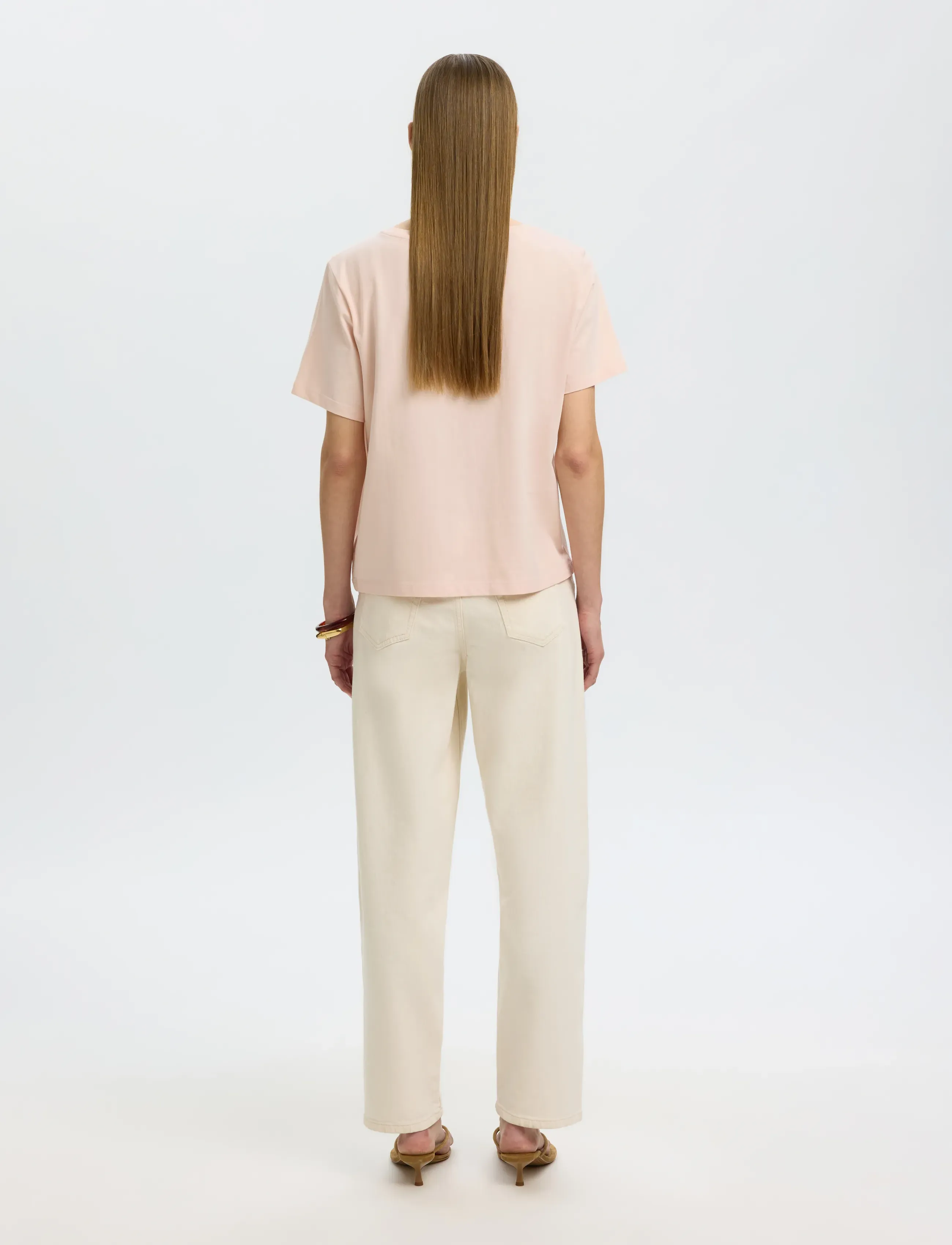 Selected - SLFMILA TWISTED SS TEE - t-shirts - pale dogwood - 3