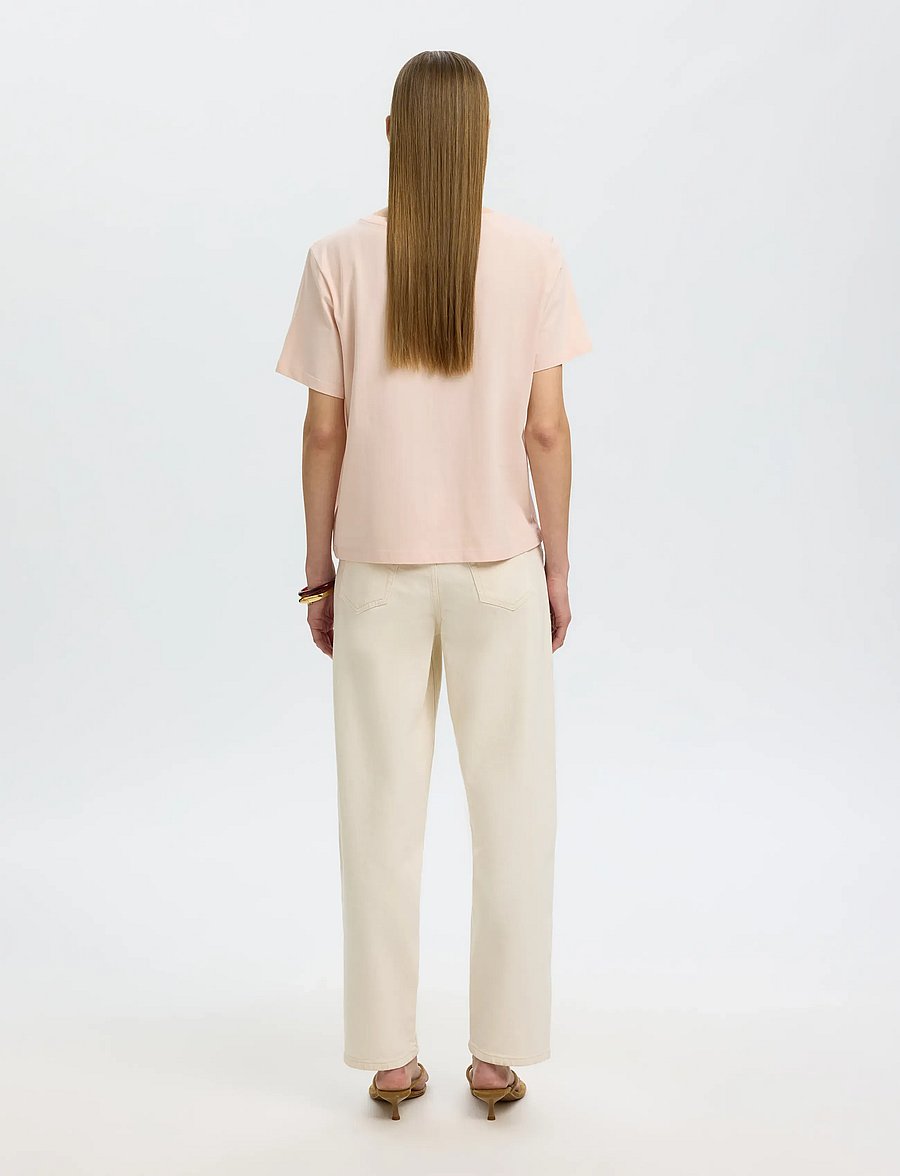 Selected - SLFMILA TWISTED SS TEE - t-shirts - pale dogwood - 3