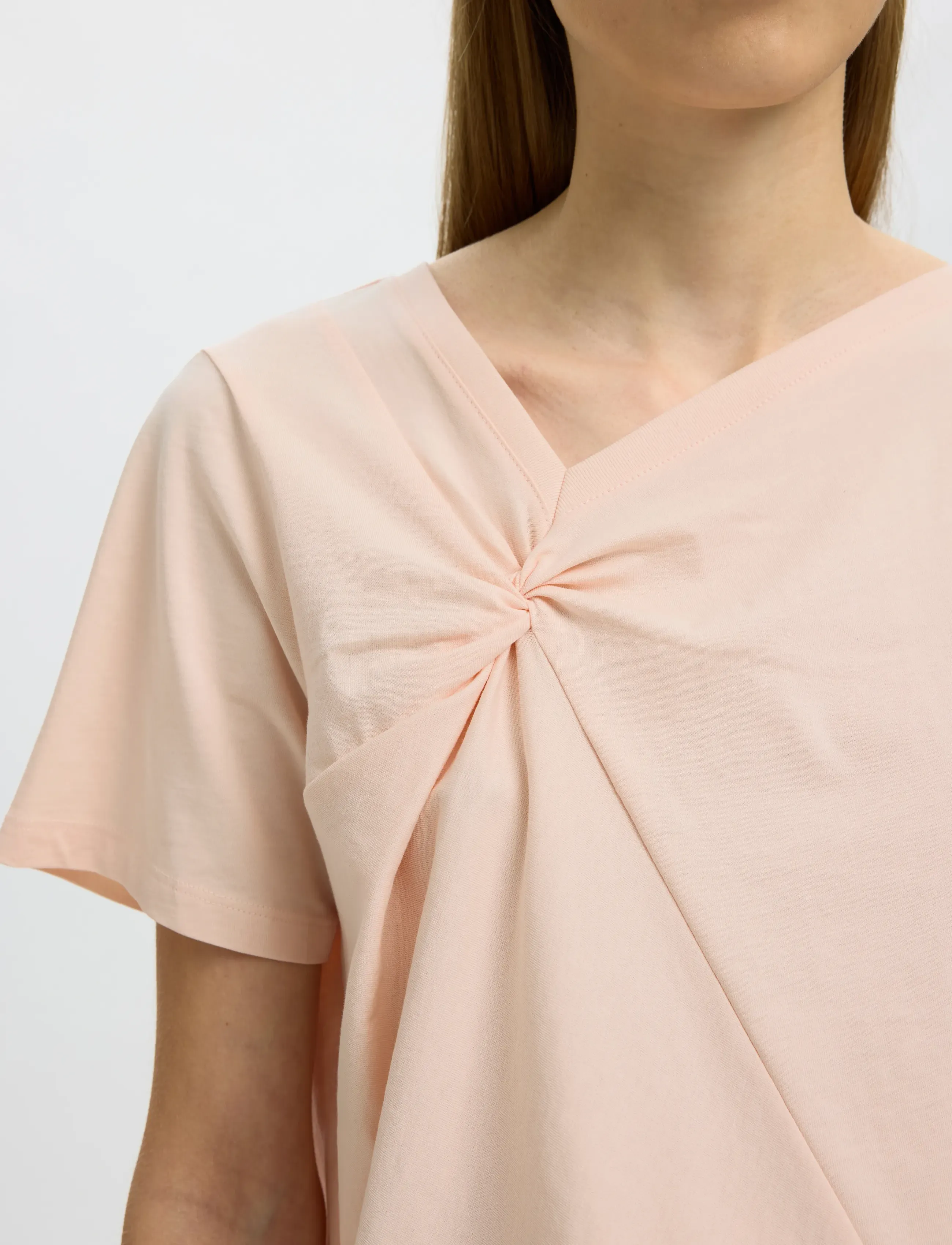 Selected - SLFMILA TWISTED SS TEE - t-shirts - pale dogwood - 5