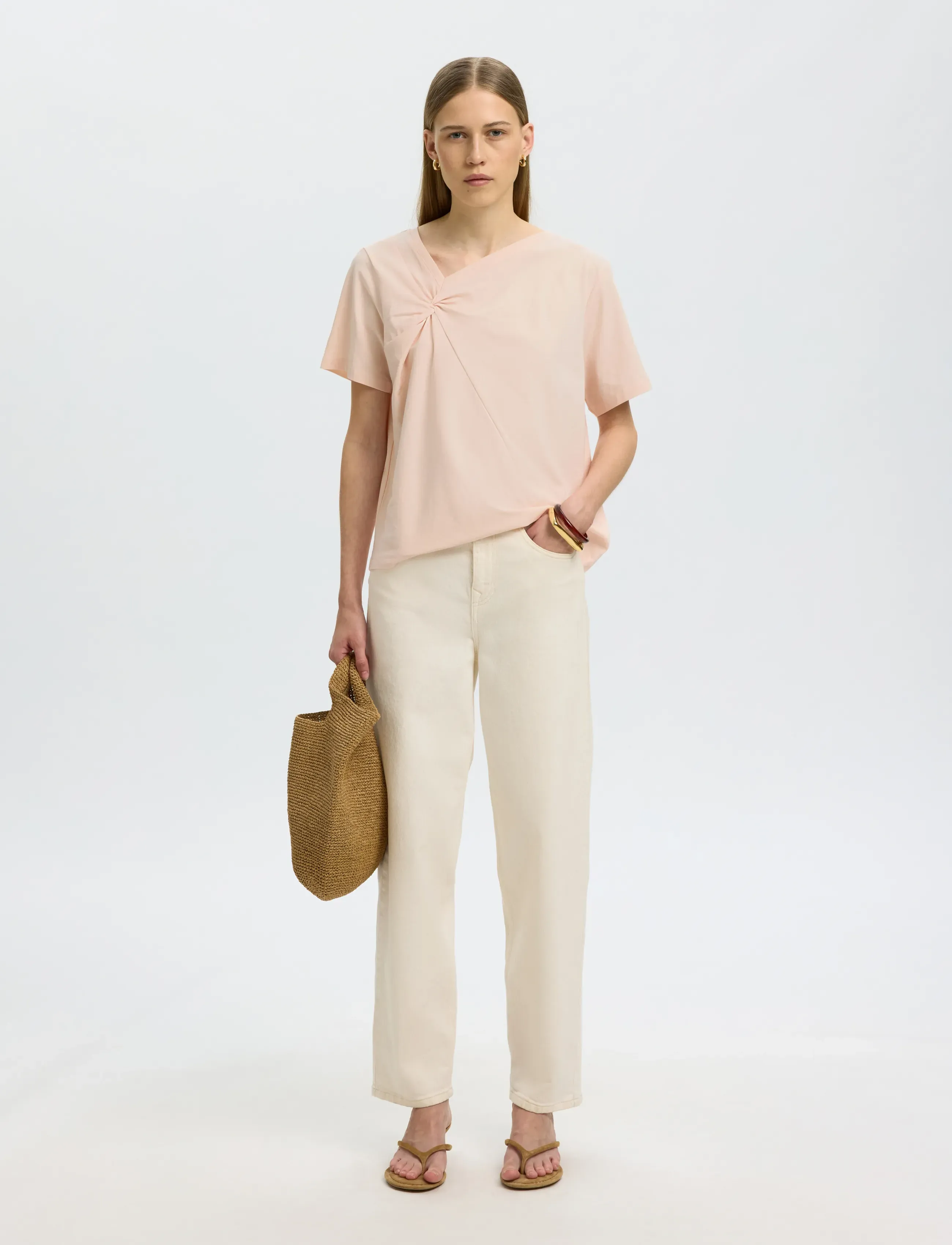 SELECTED Slfmila Twisted Ss Tee blusar dam – bild 5