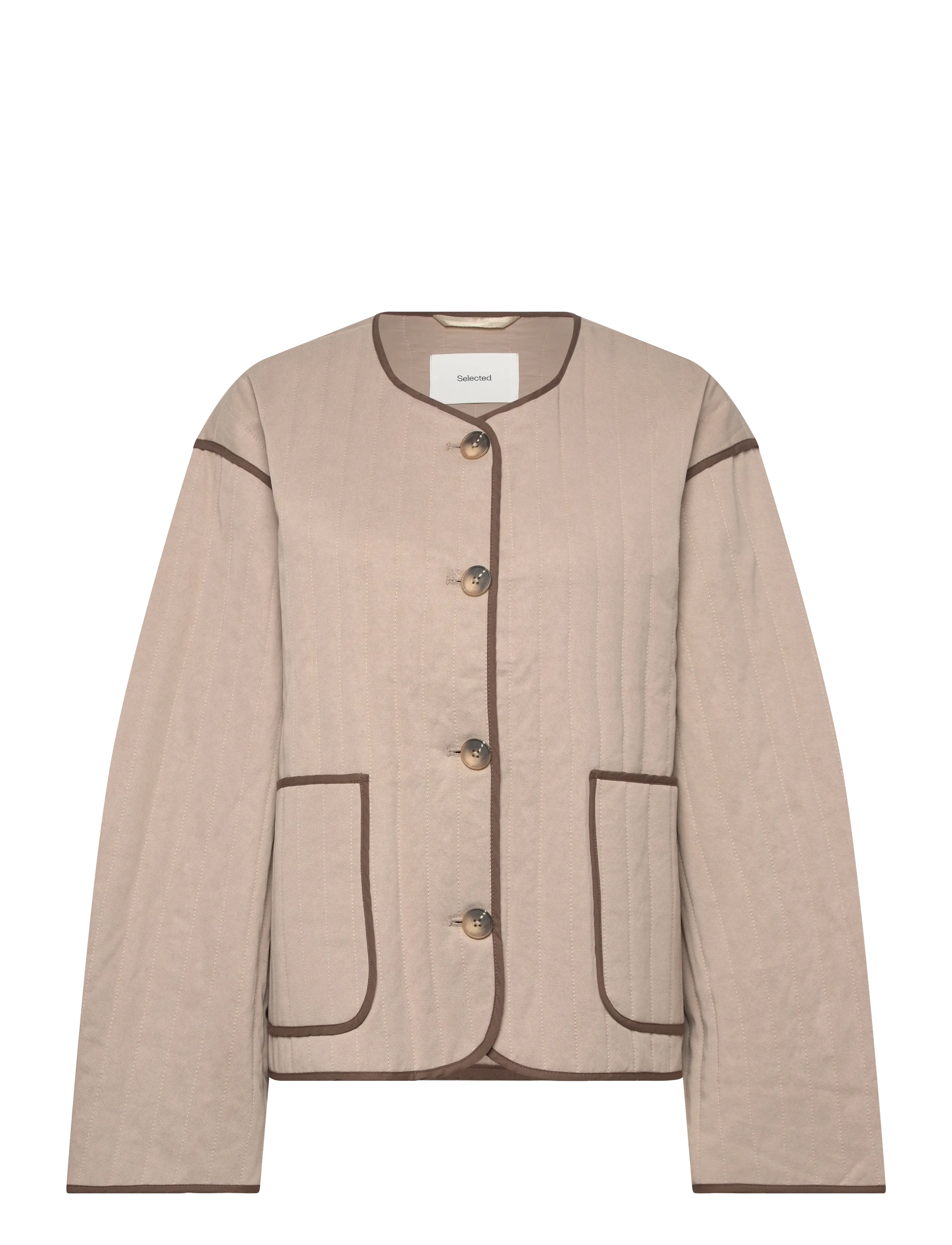 Selected SLFMALINA QUILTED JACKET #S - Jackor & Kappor - PURE CASHMERE / brown