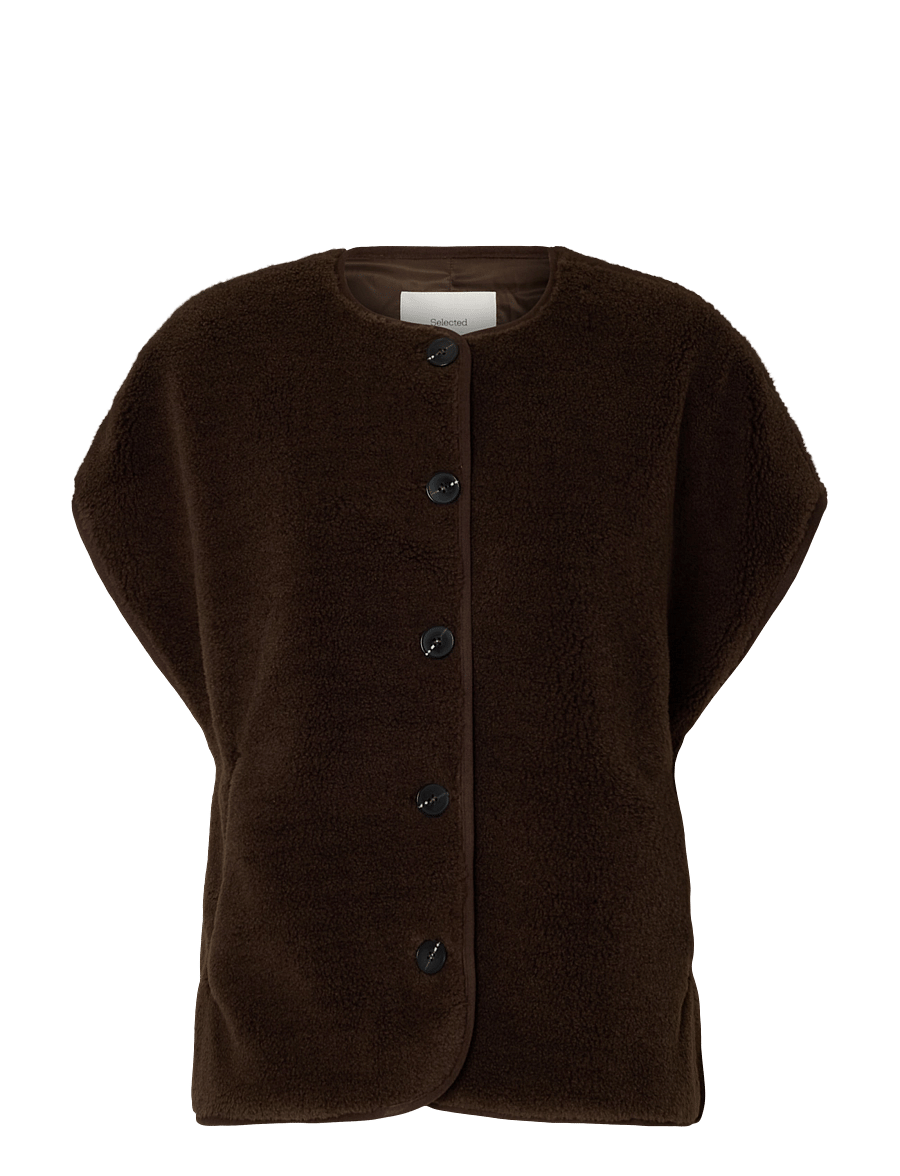 Selected - SLWSMILLA SHORT TEDDY VEST - fleece- und teddy-westen - delicioso - 1