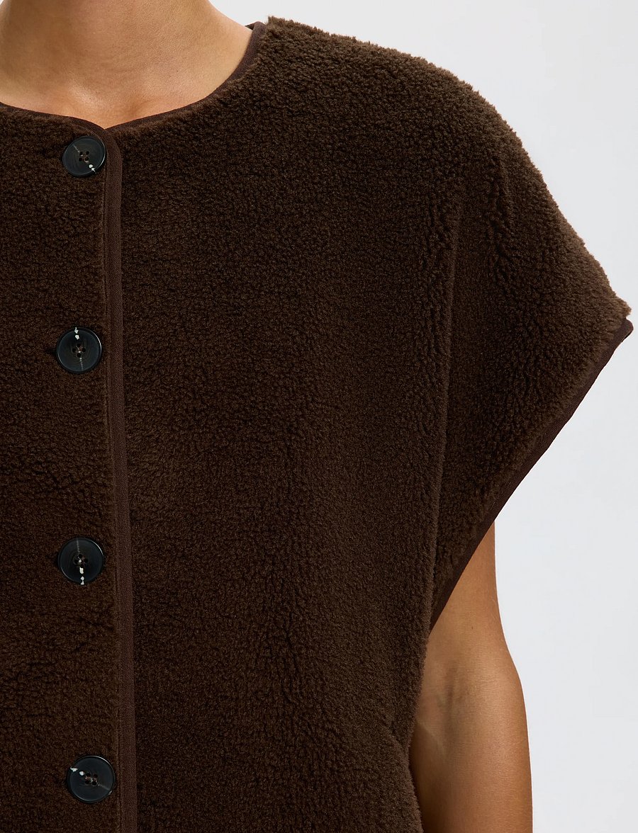 Selected - SLWSMILLA SHORT TEDDY VEST - fleece- und teddy-westen - delicioso - 4