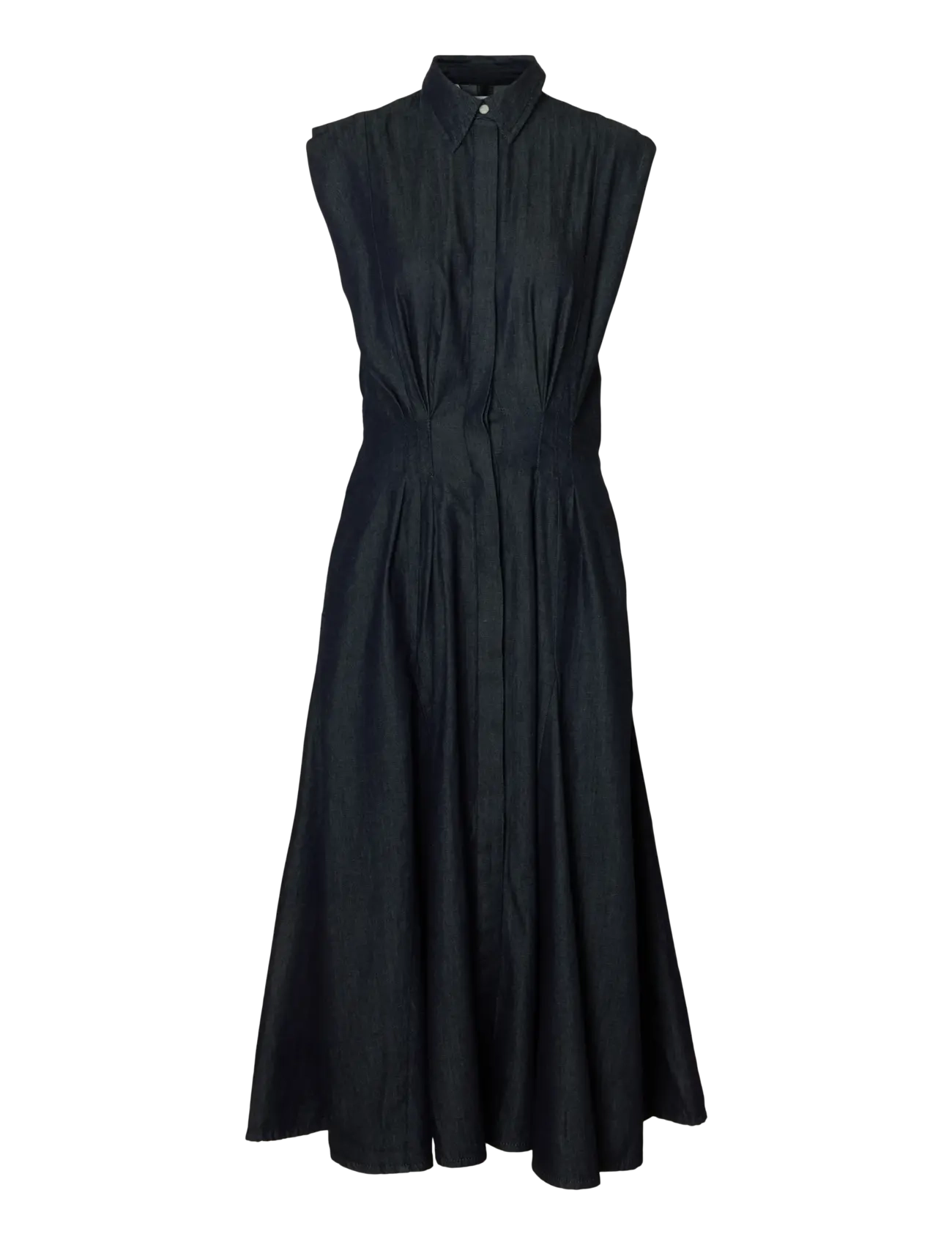 Selected SLFRILLO MIDI DENIM DRESS - Kjoler - DARK BLUE DENIM / navy
