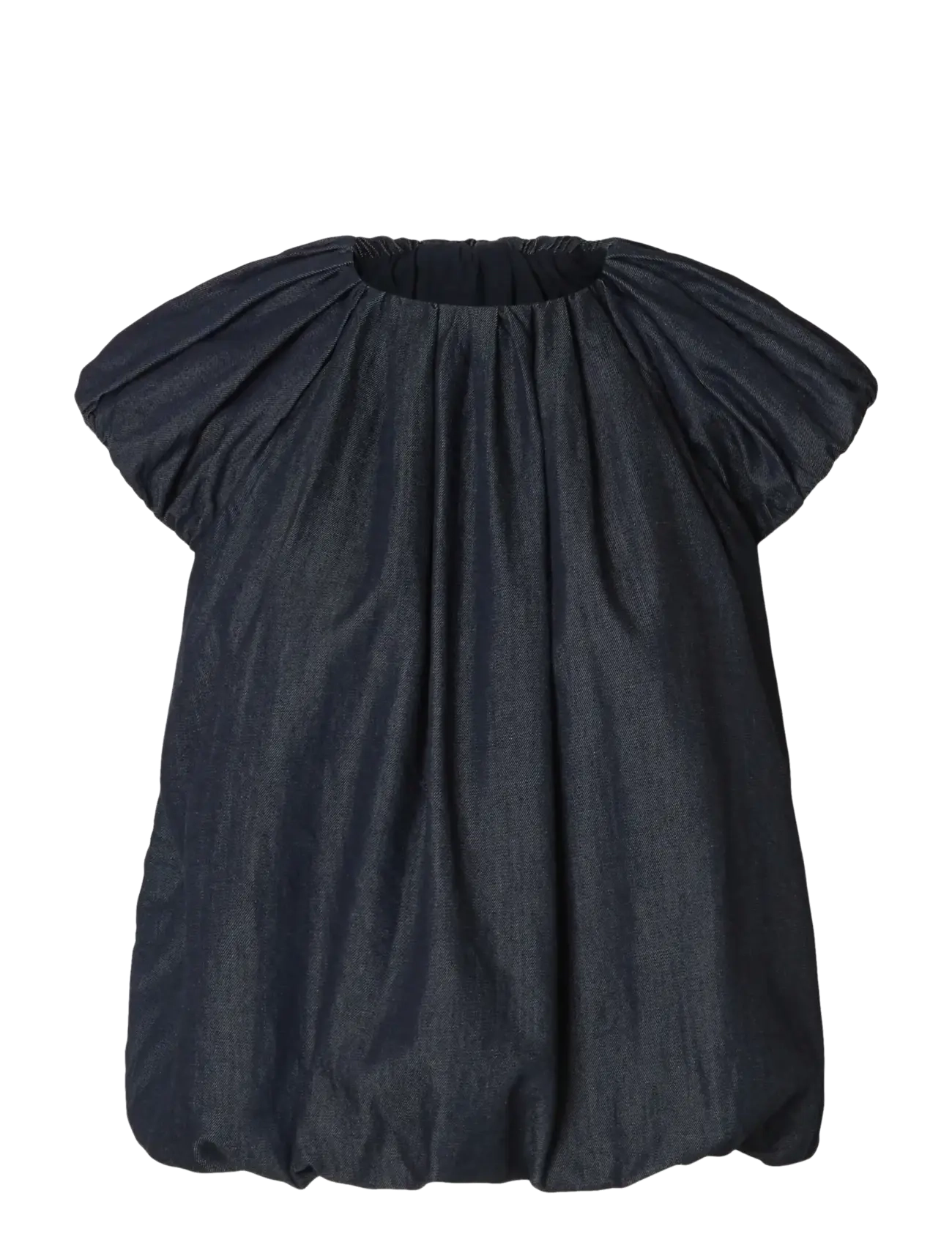 Selected SLFRILLO CAP SLEEVE DENIM TOP - Bluser & Skjorter - DARK BLUE DENIM / navy