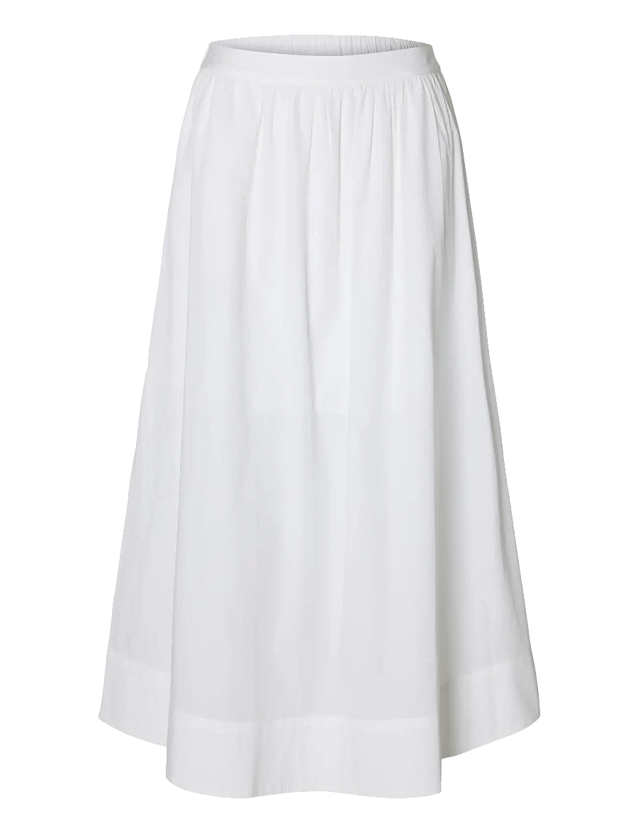 Selected - SLWBLAIR HW ANKLE SLIT SKIRT NOOS - maksiseelikud - bright white - 1