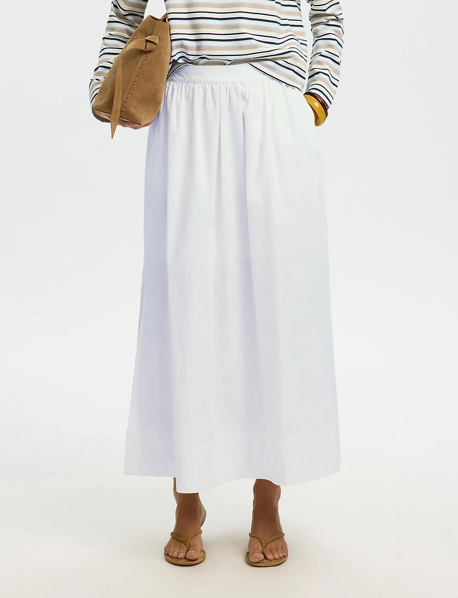 Selected - SLWBLAIR HW ANKLE SLIT SKIRT NOOS - maksiseelikud - bright white - 0