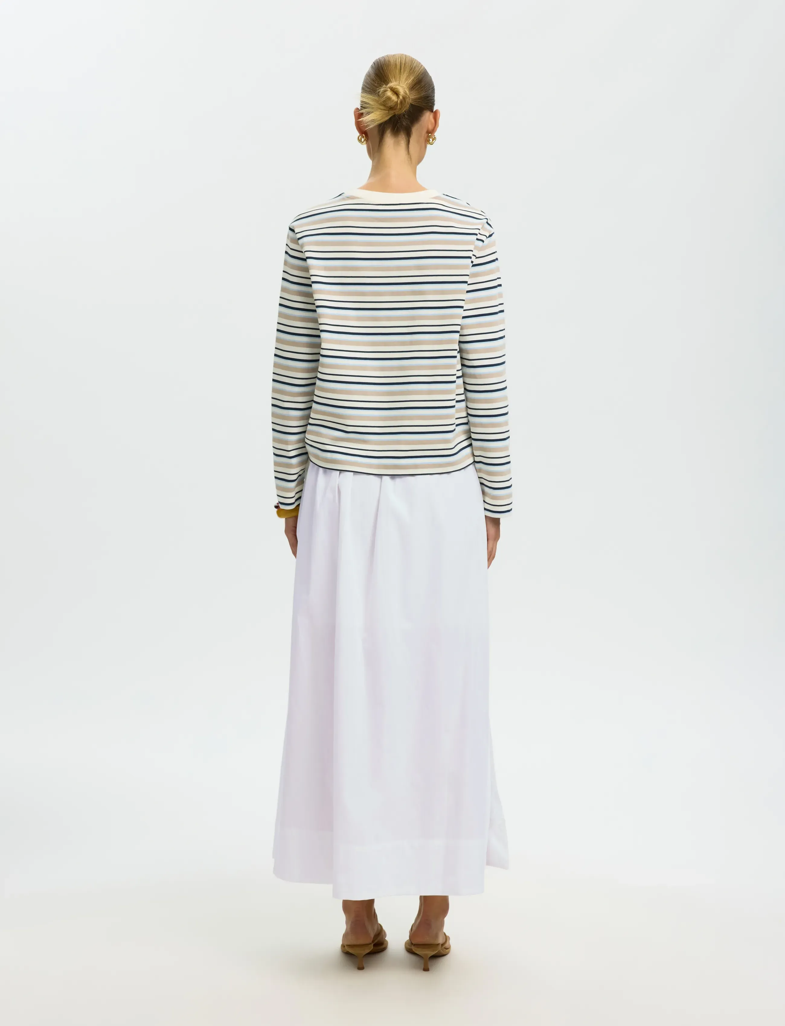 Selected - SLWBLAIR HW ANKLE SLIT SKIRT NOOS - maxi röcke - bright white - 2