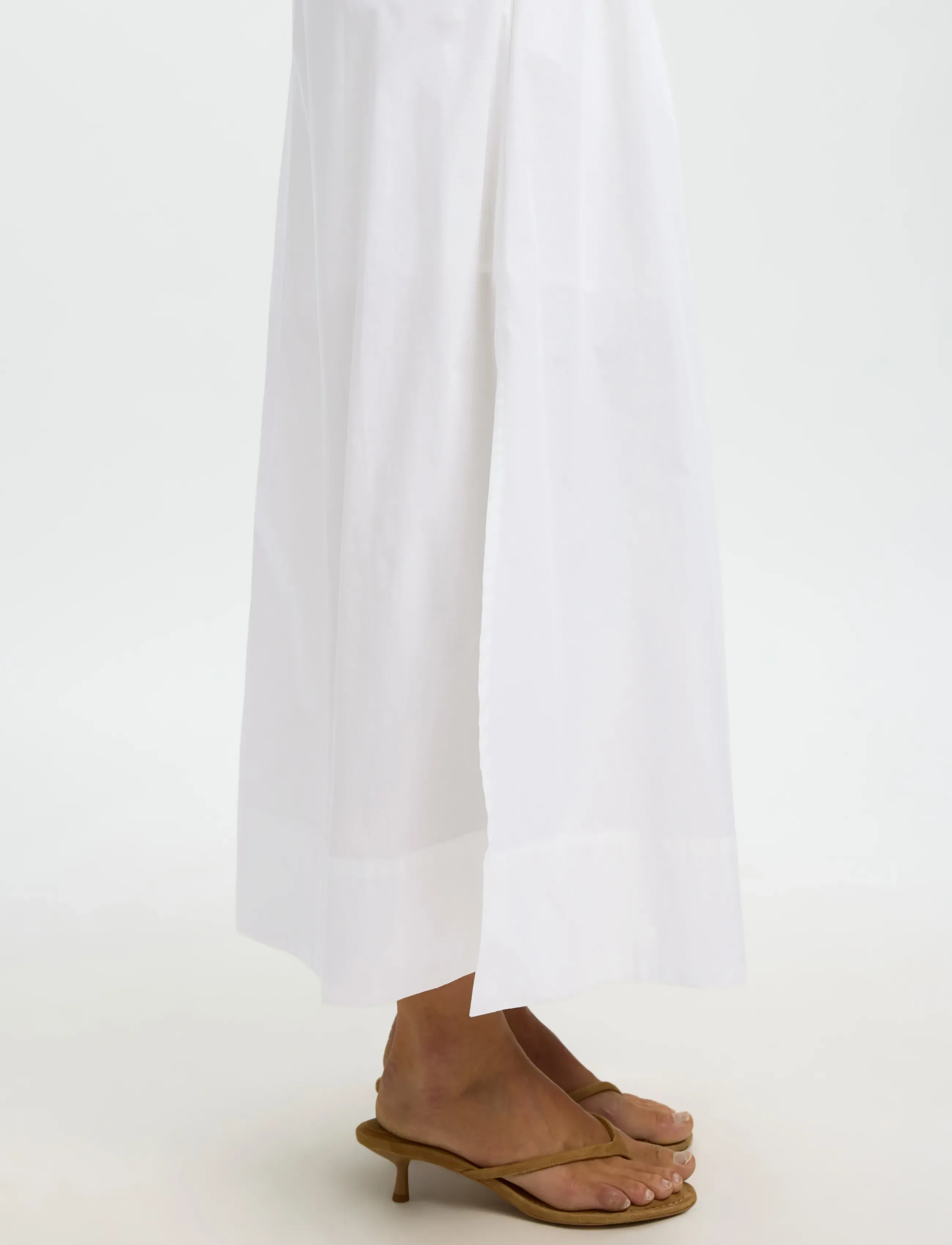 Selected - SLWBLAIR HW ANKLE SLIT SKIRT NOOS - maxi röcke - bright white - 4