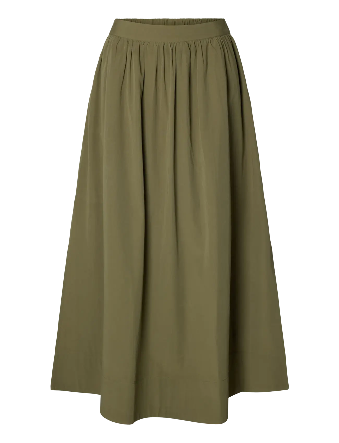Selected - SLWBLAIR HW ANKLE SLIT SKIRT NOOS - maksiseelikud - deep lichen green - 0