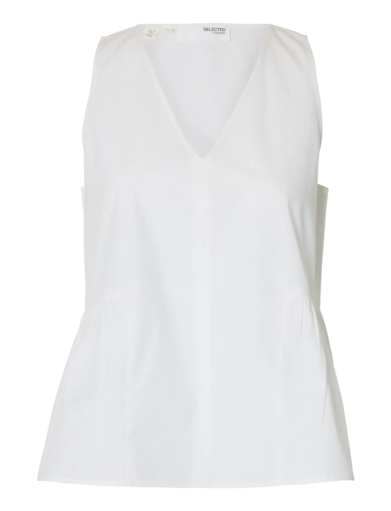 Selected SLWBLAIR SL V-NECK PEPLUM TOP NOOS - Kläder - BRIGHT WHITE / white