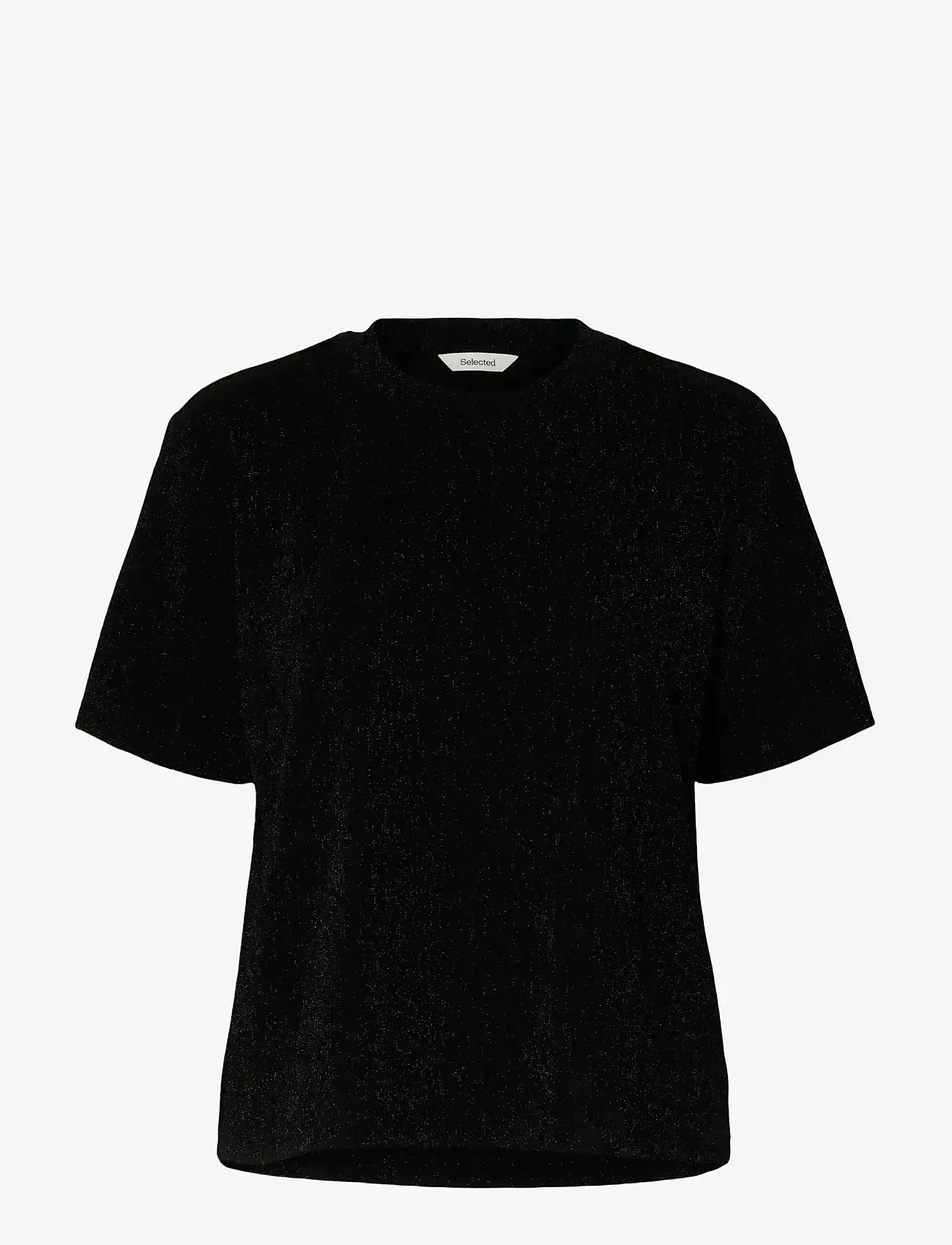 Selected - SLFANJA BOXY TEE - t-shirts - black - 1