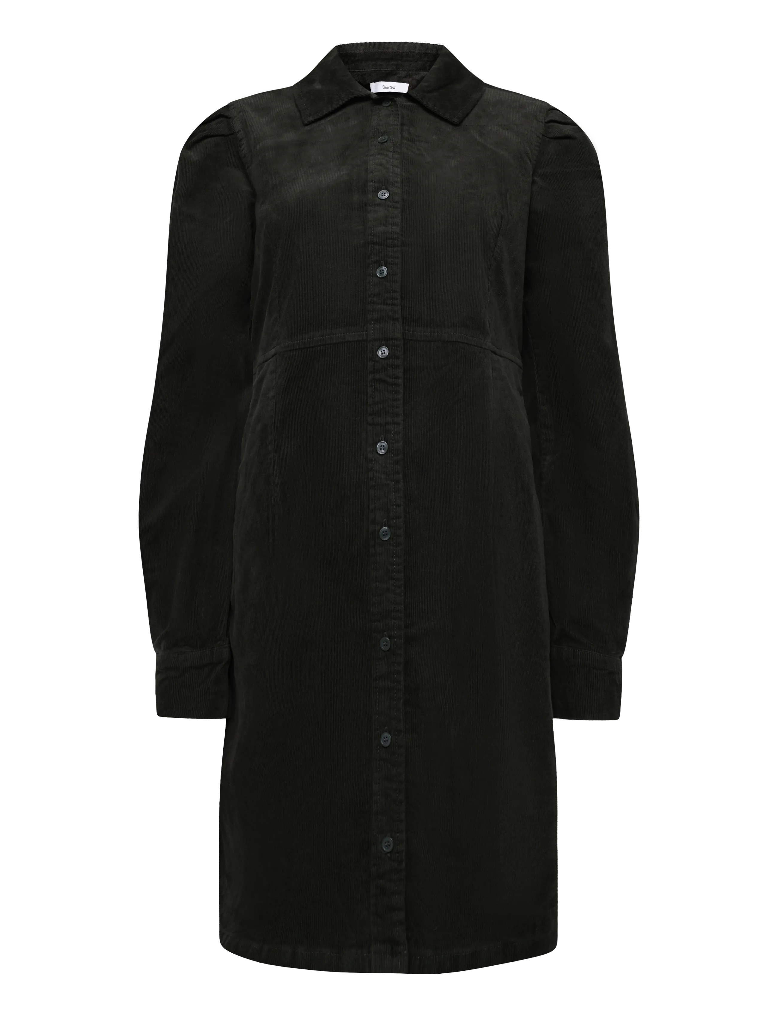 Selected - SLWRUNA SHORT CORDUROY DRESS NOOS - skjortklänningar - deep depths - 1