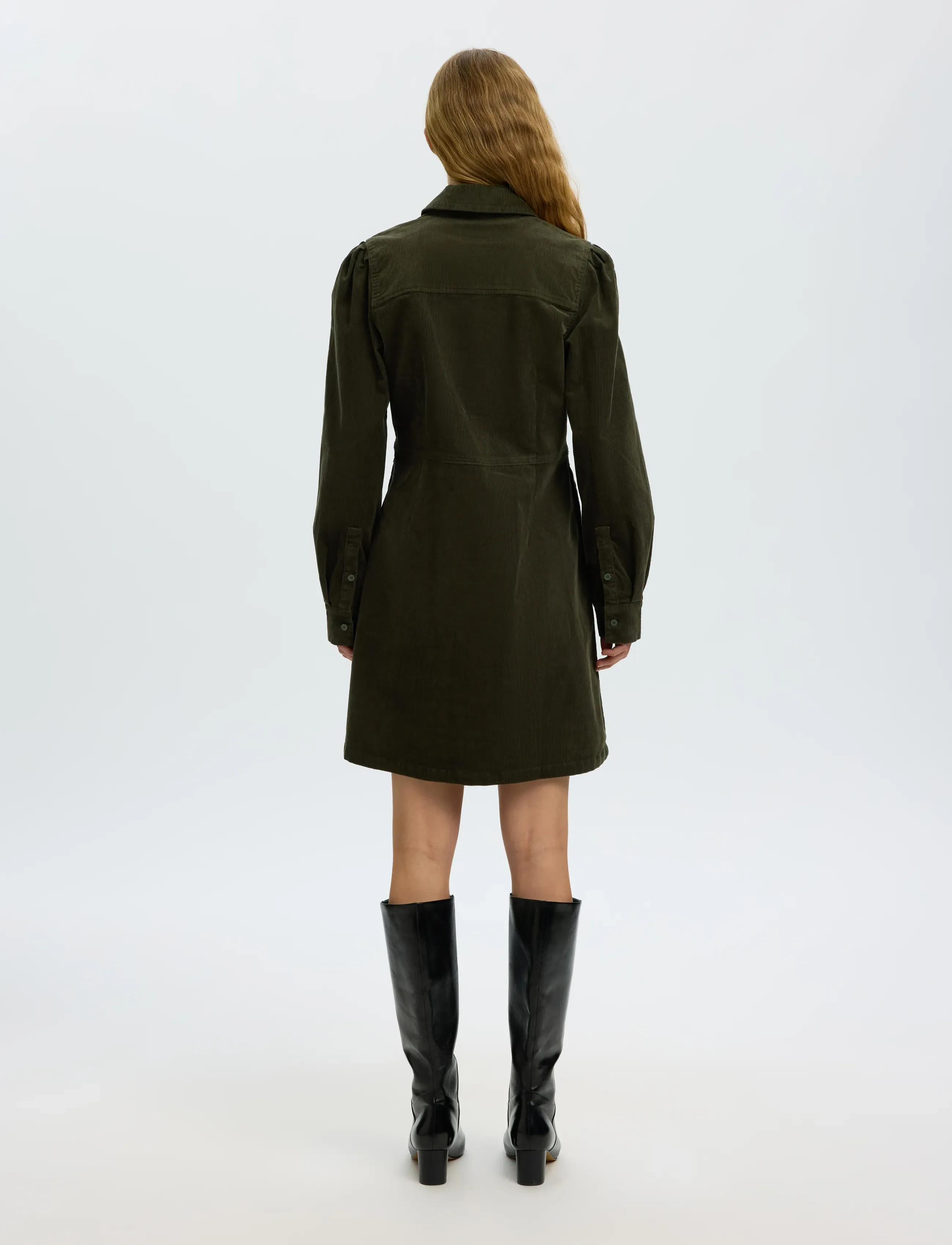 Selected - SLWRUNA SHORT CORDUROY DRESS NOOS - skjortklänningar - deep depths - 3