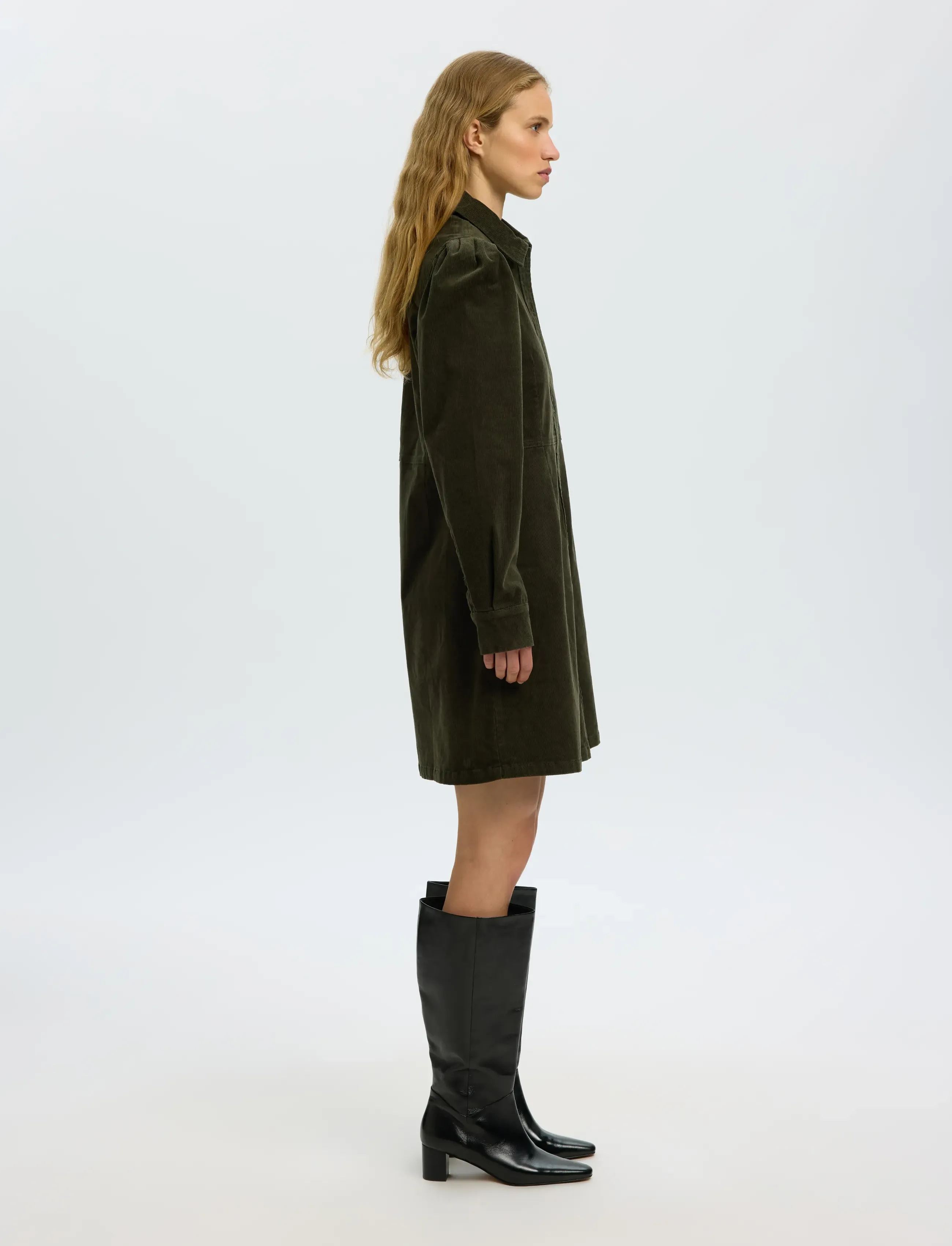SELECTED Slwruna Short Corduroy Dress Noos skjortklänningar dam – bild 5