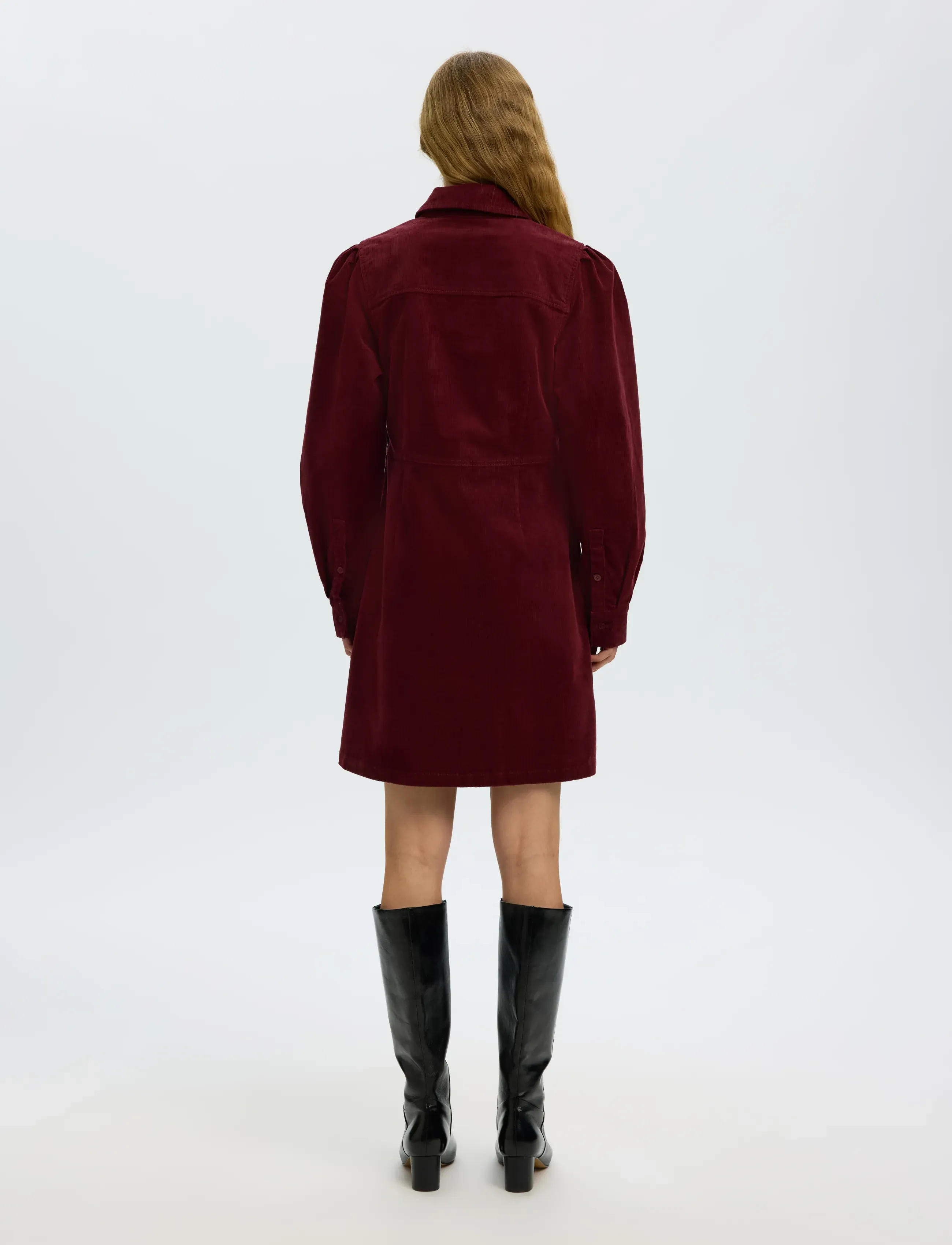 Selected - SLWRUNA SHORT CORDUROY DRESS NOOS - särkkleidid - tawny port - 2