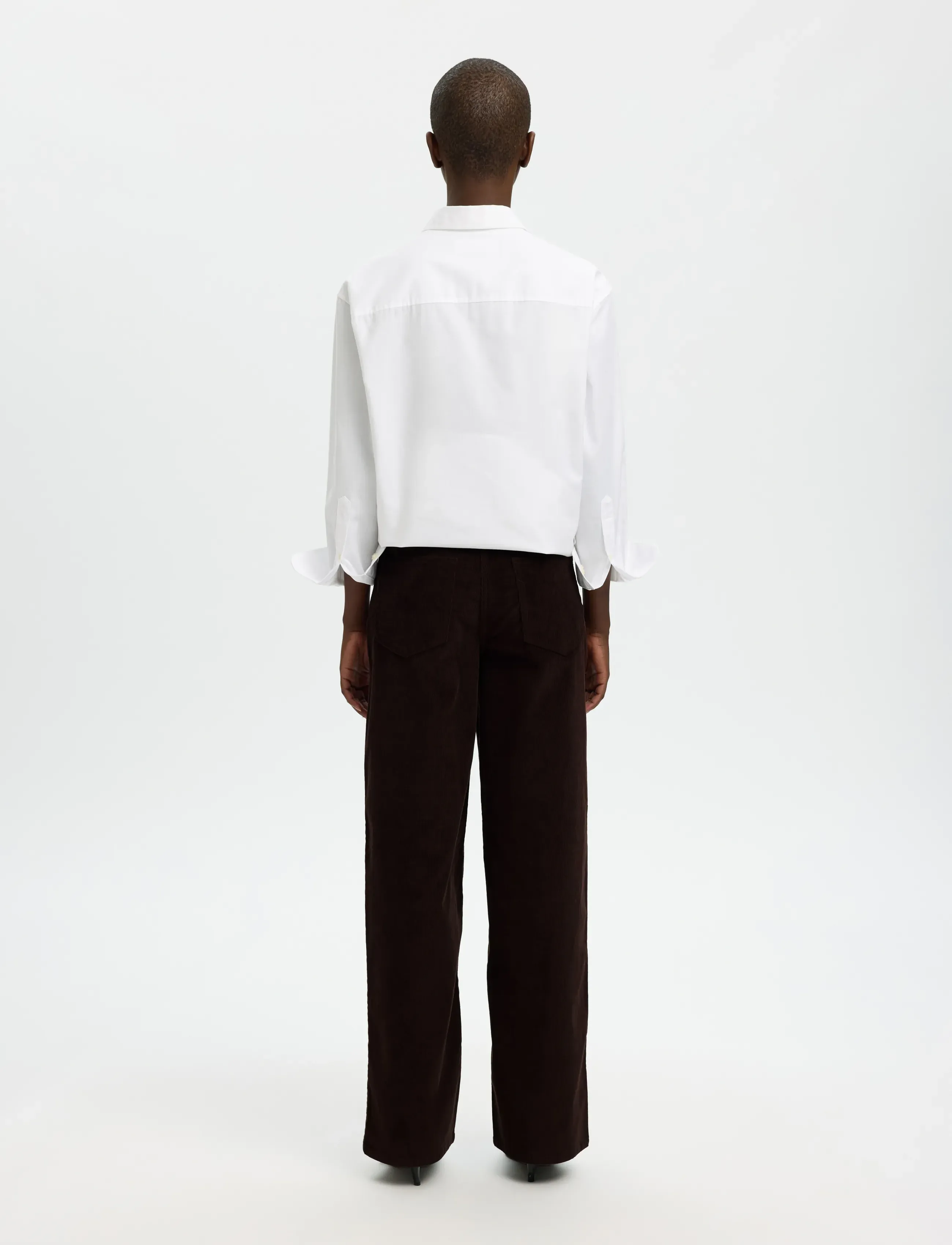 Selected - SLWWIDE RUNA HW CORDUROY PANT NOOS - vida jeans - chocolate torte - 2