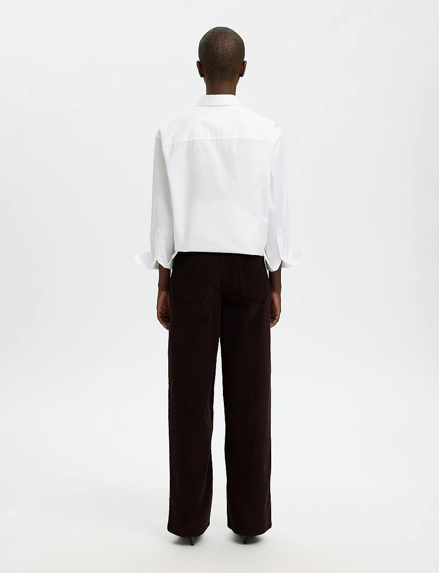 Selected - SLWWIDE RUNA HW CORDUROY PANT NOOS - vida jeans - chocolate torte - 2