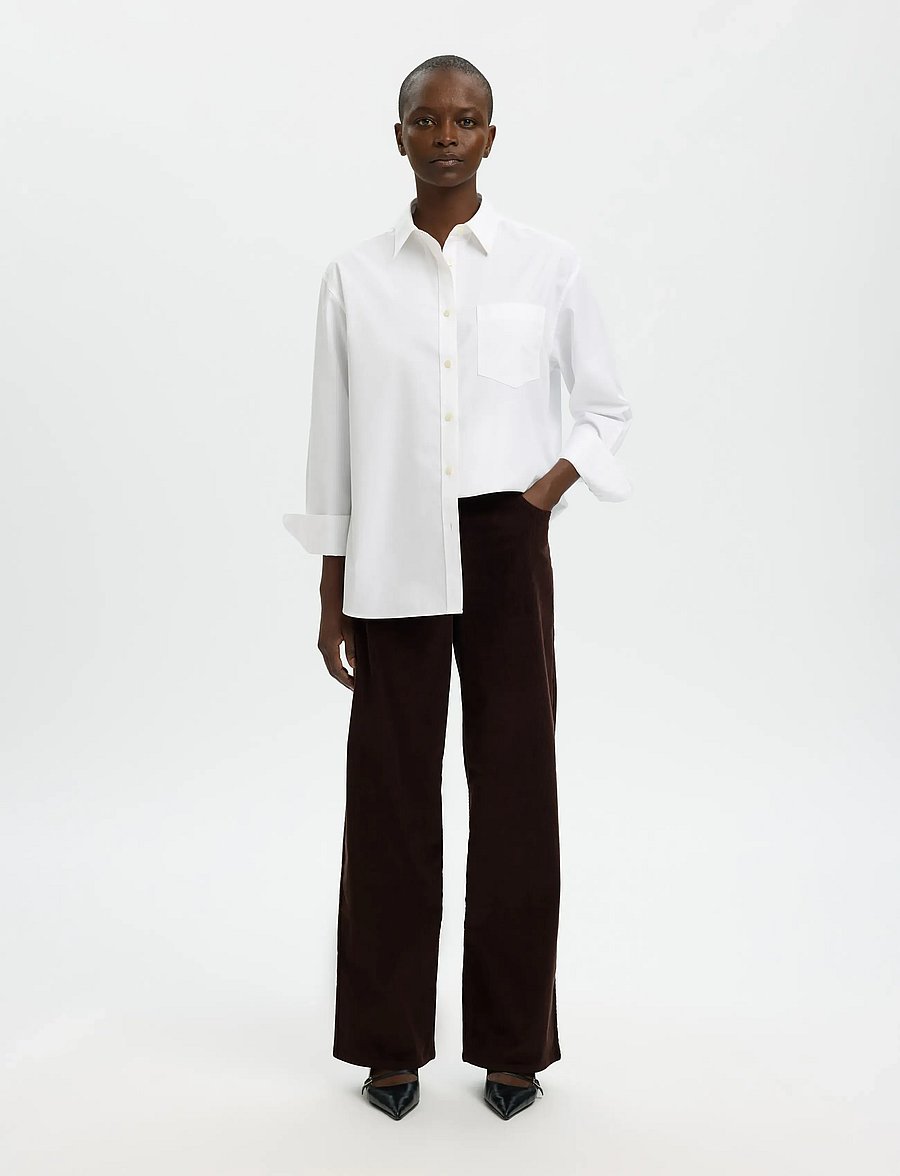 Selected - SLWWIDE RUNA HW CORDUROY PANT NOOS - vida jeans - chocolate torte - 3