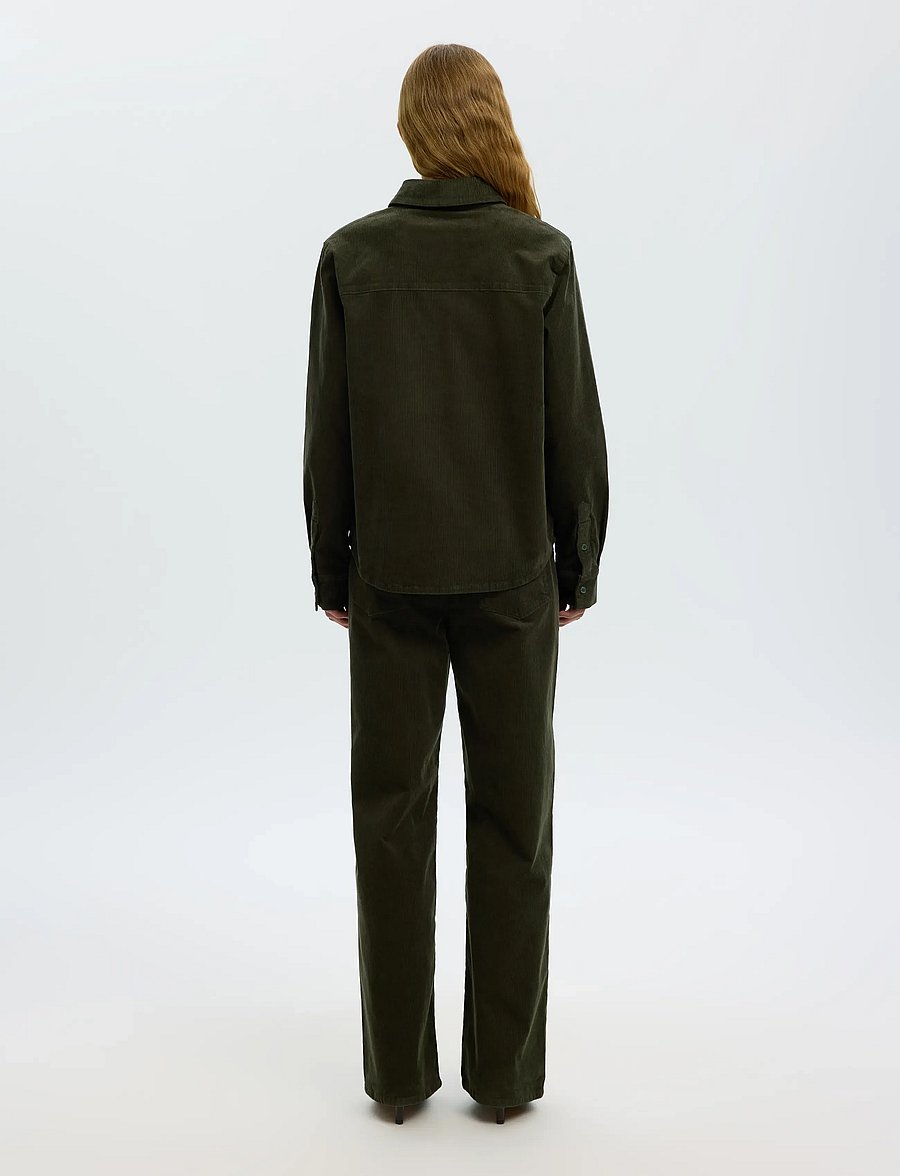 Selected - SLWWIDE RUNA HW CORDUROY PANT NOOS - brede jeans - deep depths - 2
