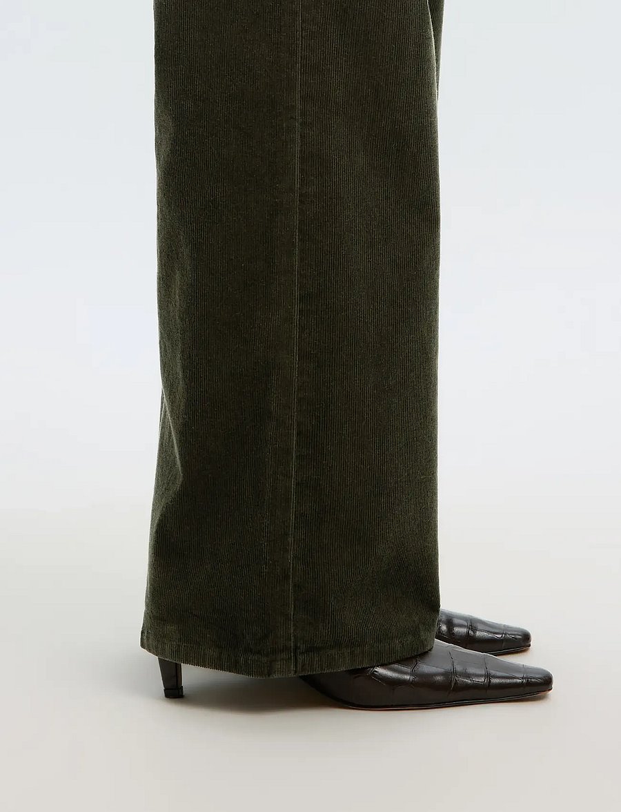 Selected - SLWWIDE RUNA HW CORDUROY PANT NOOS - brede jeans - deep depths - 4